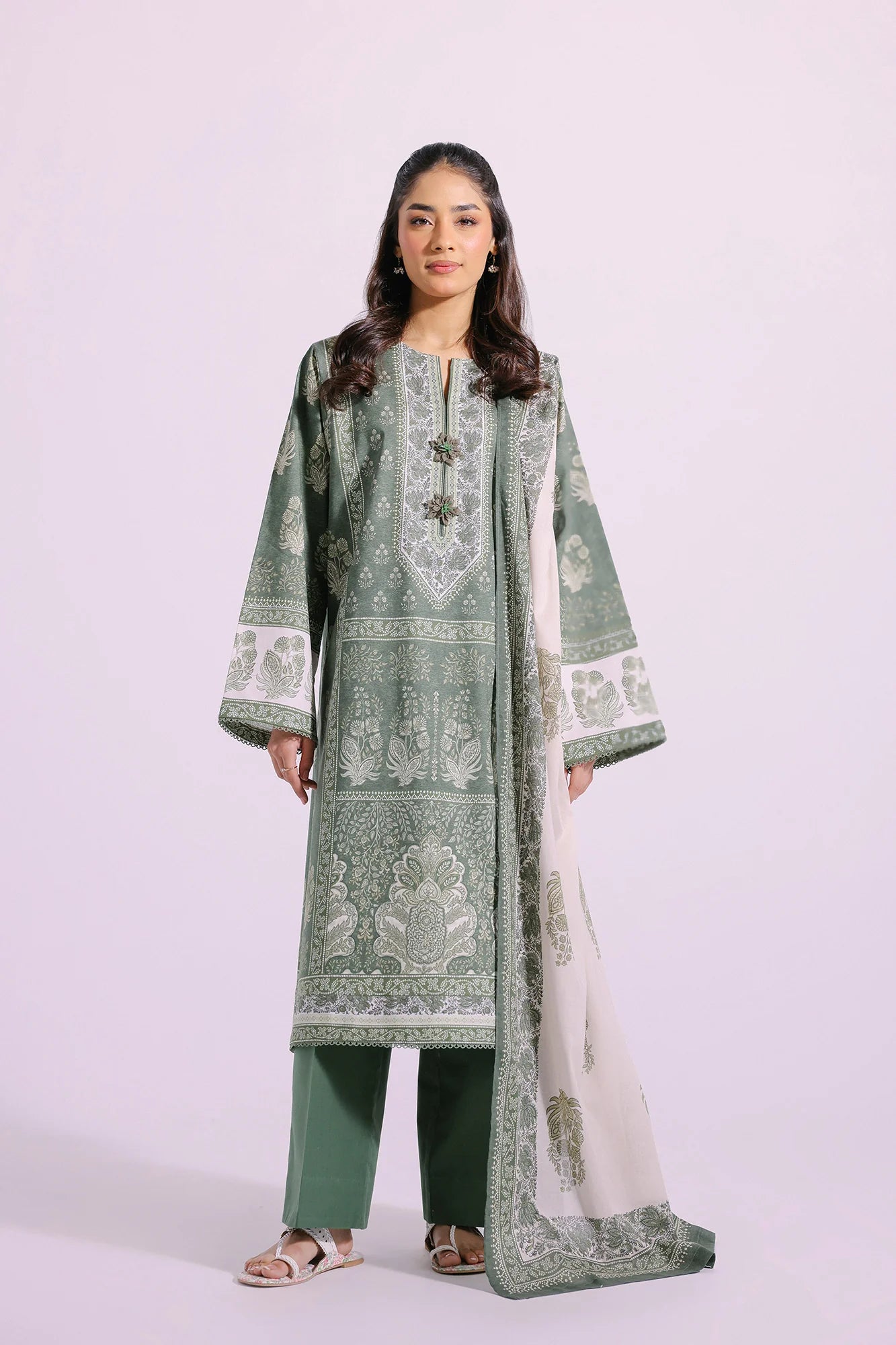 Ethnic Lawn 3 Piece Suit ETH34