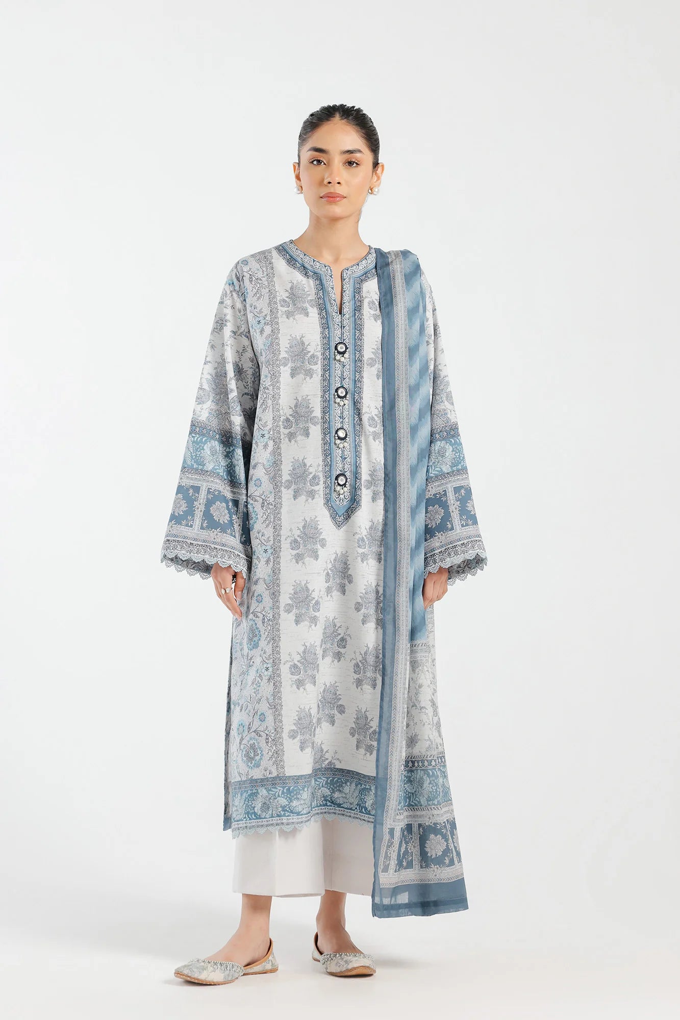 Ethnic Lawn 3 Piece Suit ETH45