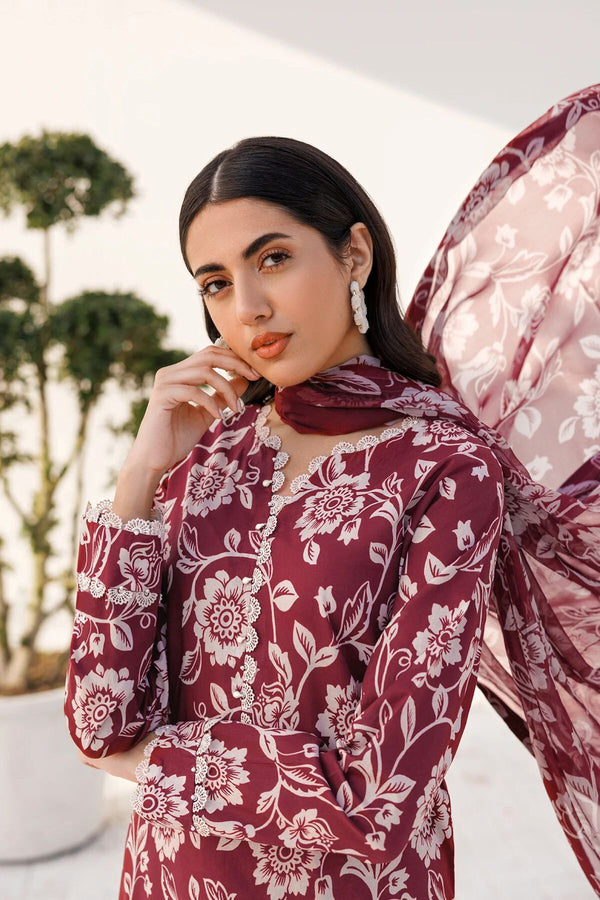 Farasha Lawn Imperial Bloom Dove 3 Piece Suit FAR03
