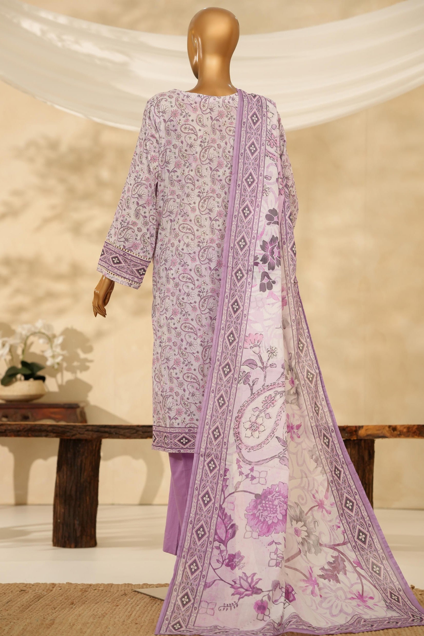 HZ Textiles Chikankari Lawn 3 Piece Suit HZT02