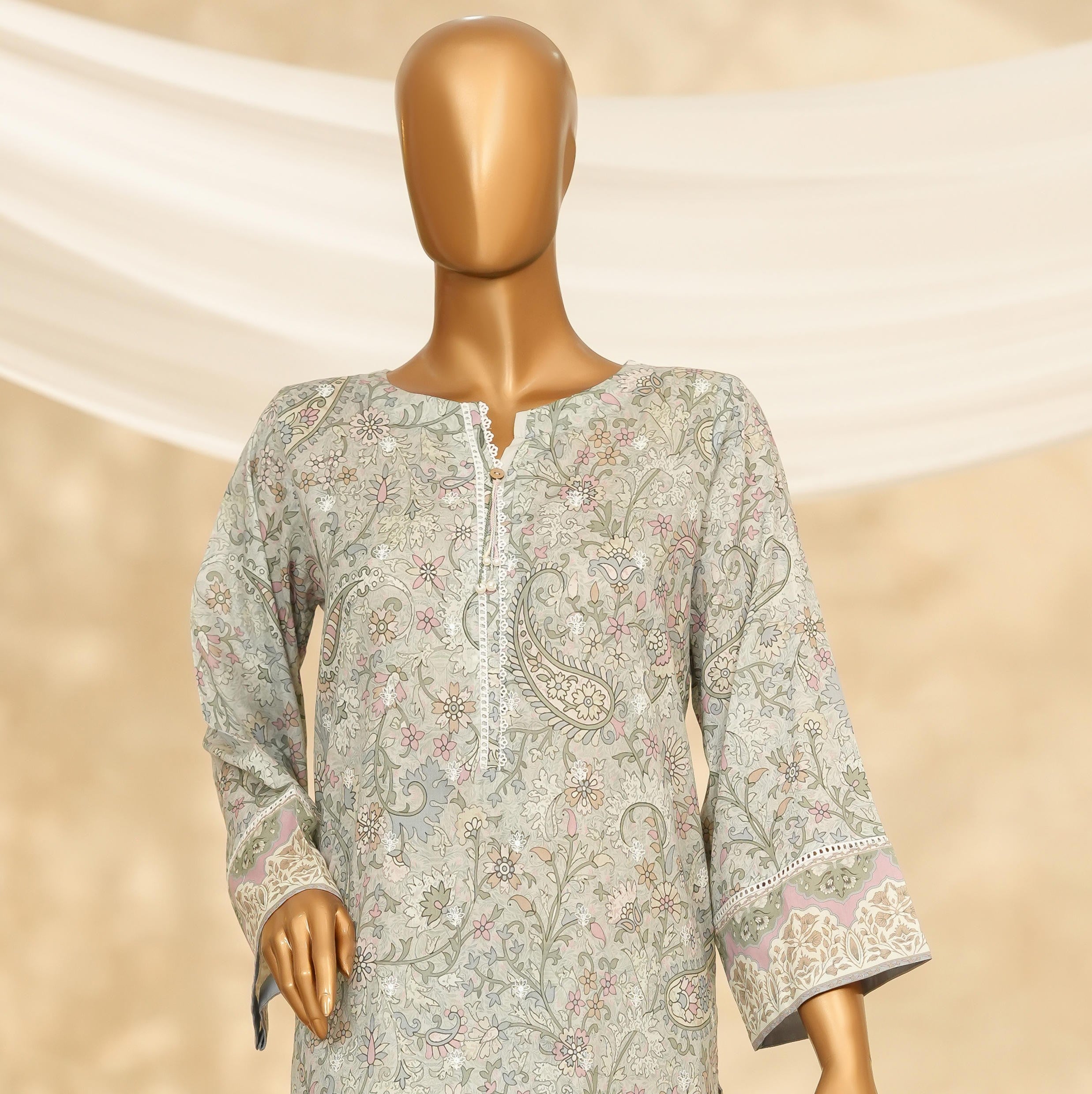 HZ Textiles Chikankari Lawn 3 Piece Suit HZT03