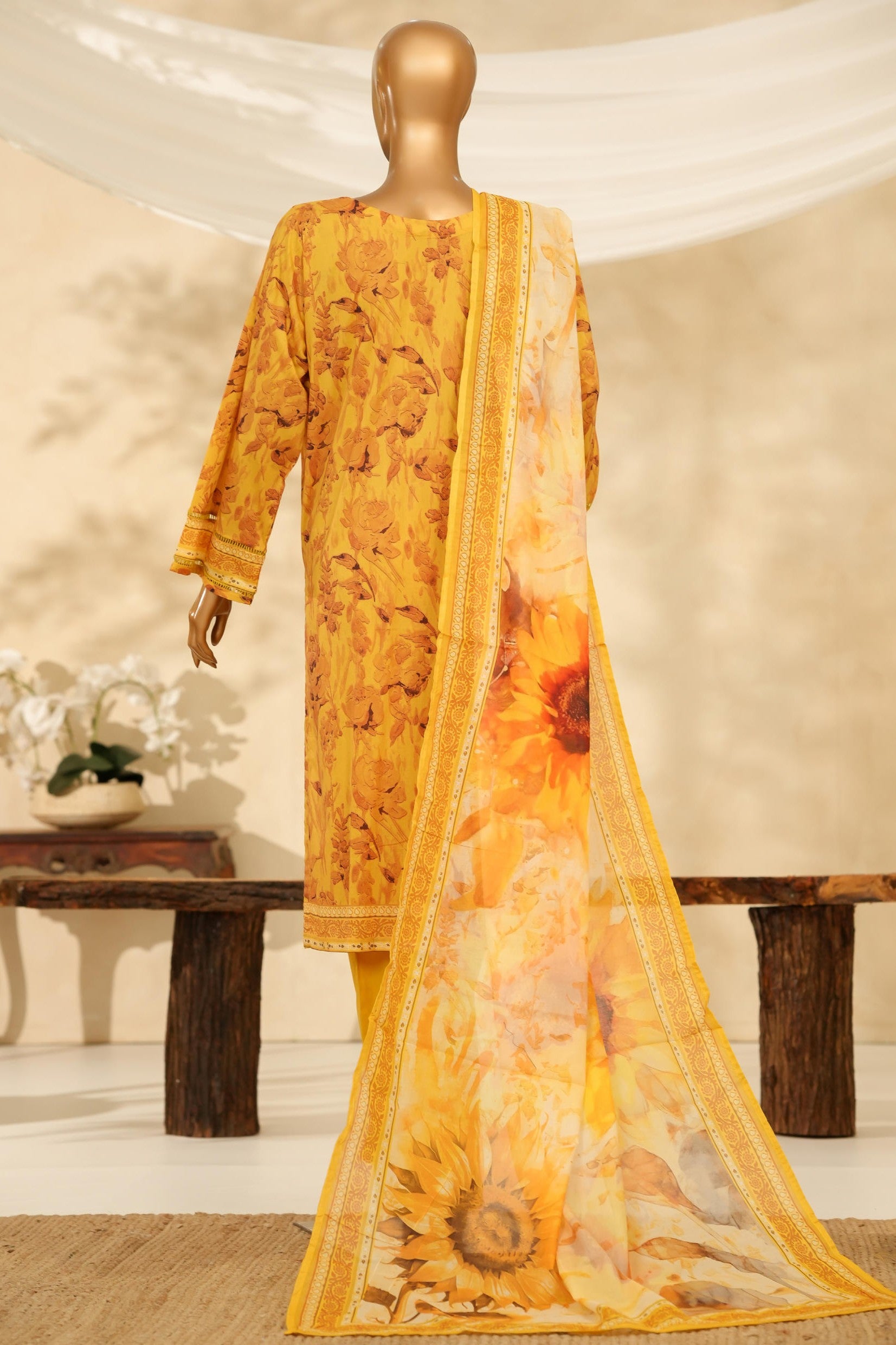 HZ Textiles Chikankari Lawn 3 Piece Suit HZT05