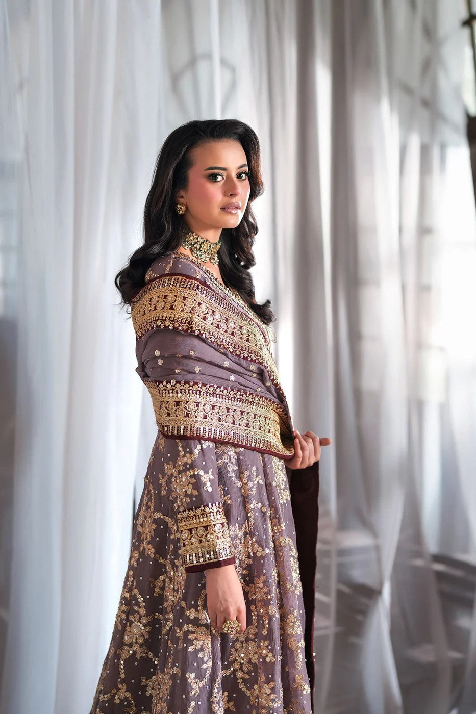 Haseens Khushbakht Wedding Wear Chiffon Maxi Dress HAS25