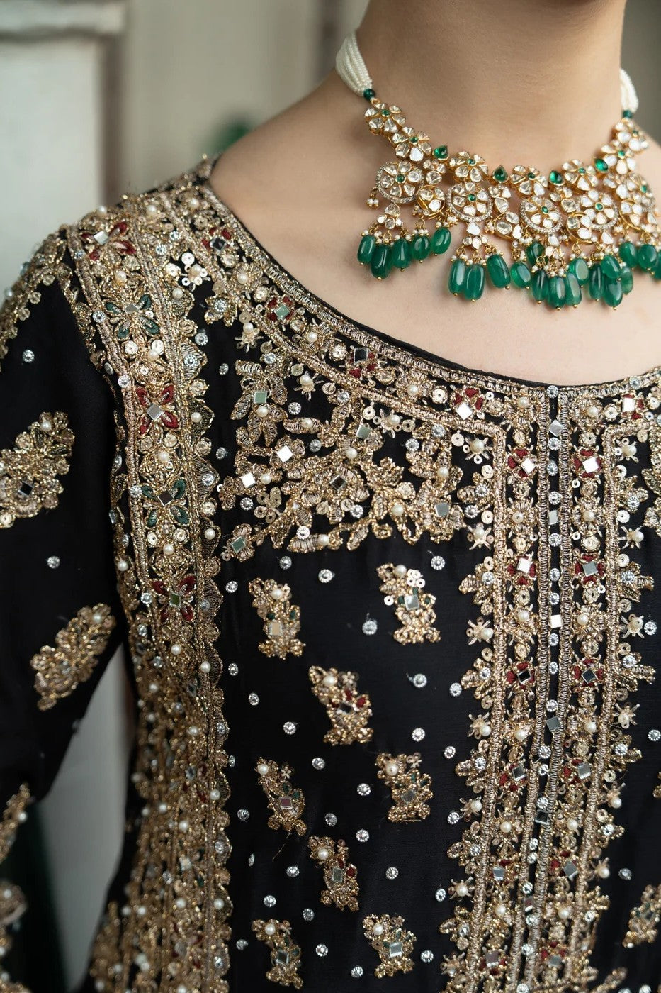 Haseens Anishka Black Wedding Wear Chiffon Suit HAS24