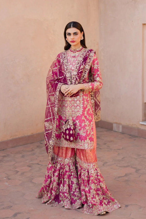 Haseens Nazain Chiffon Wedding Wear Gharara HAS26