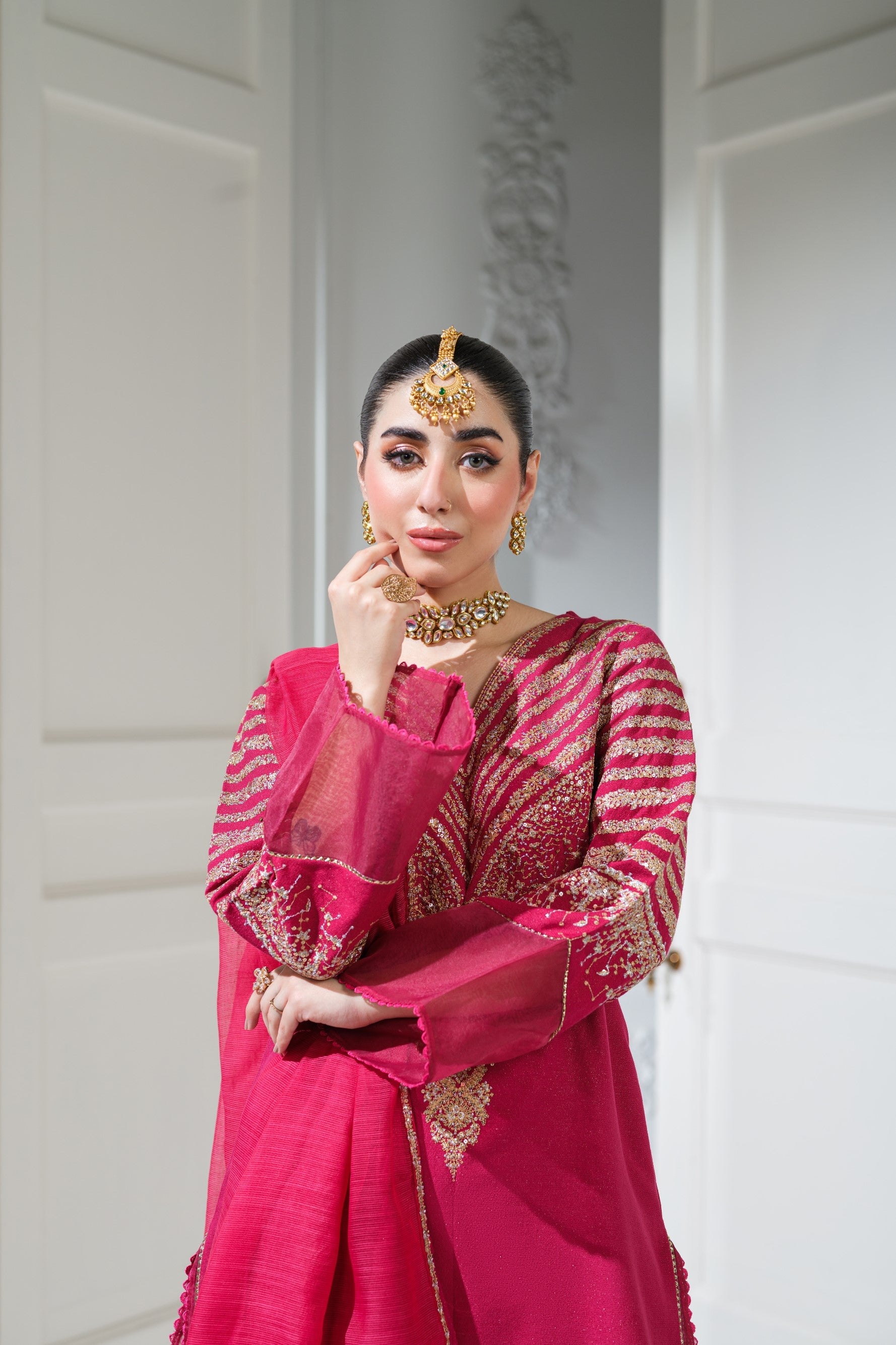 Heeras Embroidered Viscose Dhanak 3 Piece Suit HEE42