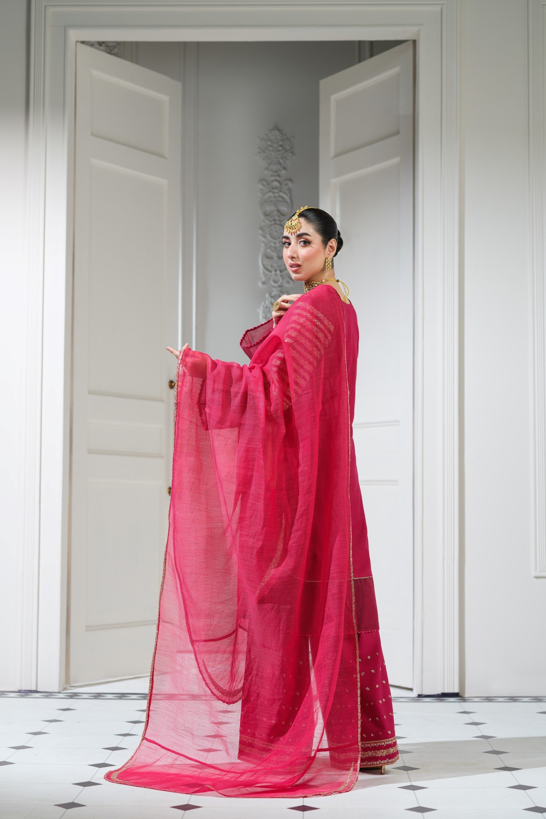Heeras Embroidered Viscose Dhanak 3 Piece Suit HEE42