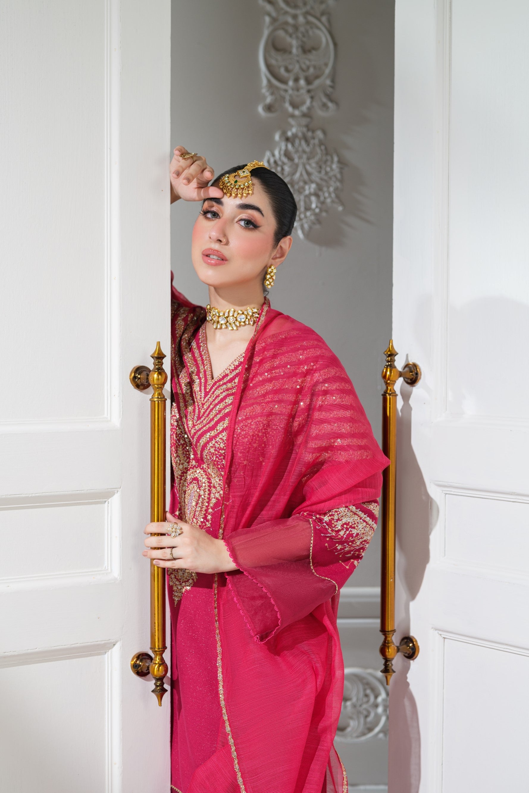 Heeras Embroidered Viscose Dhanak 3 Piece Suit HEE42