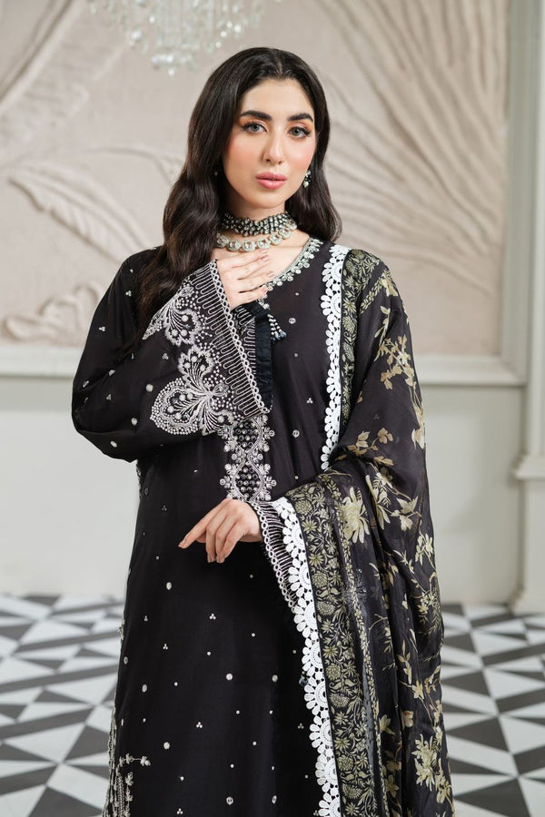 Heeras Embroidered Viscose 3 Piece Suit HEE82