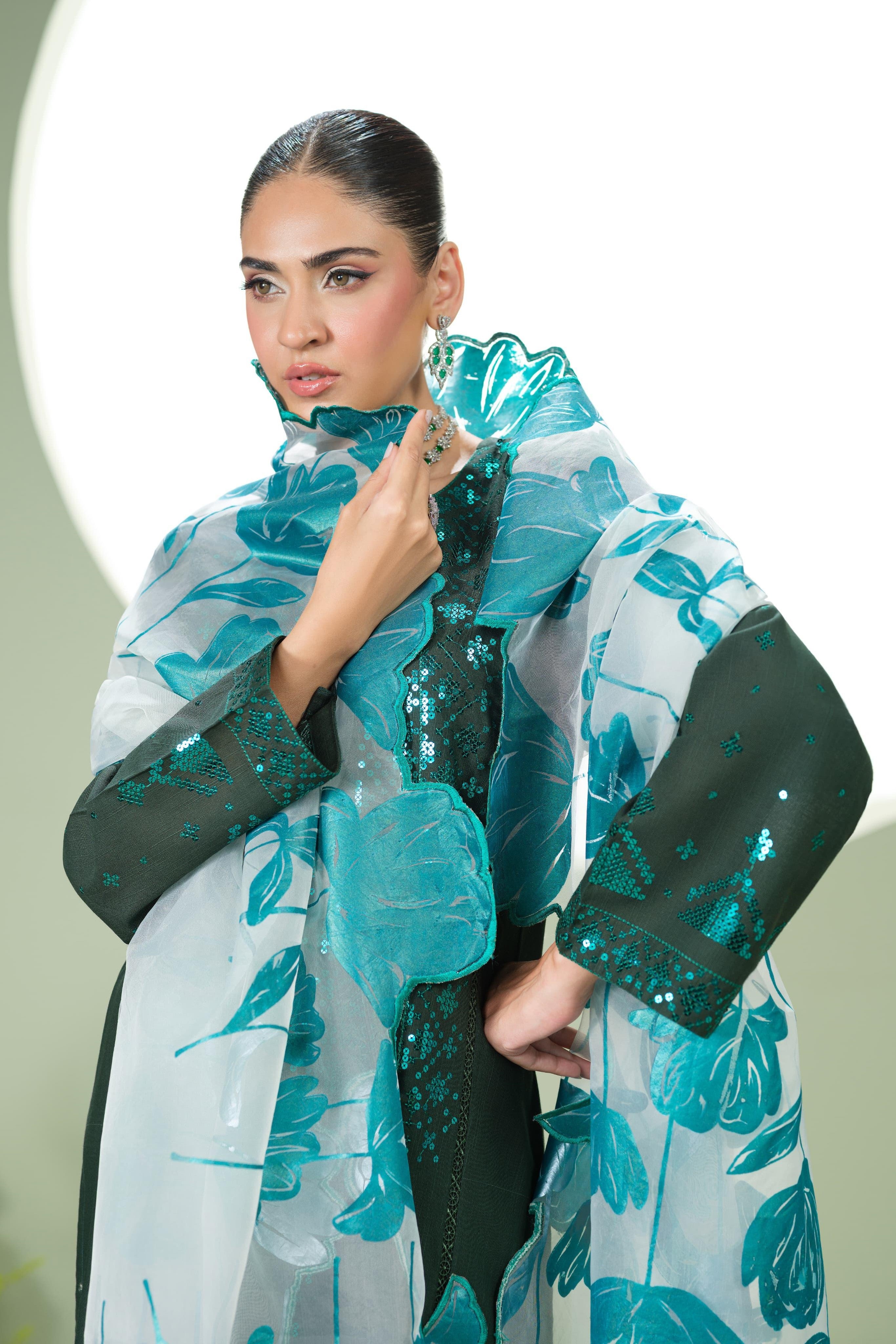 Heeras Embroidered Khaddar 3 Piece Suit HEE61