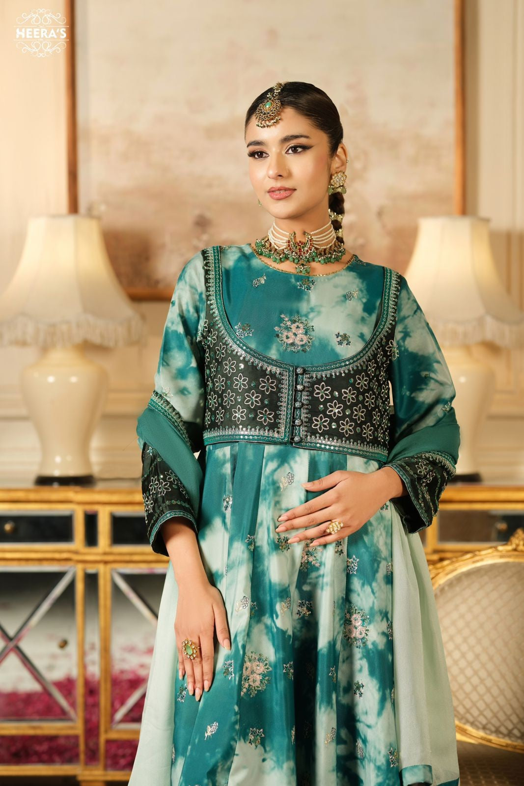 Heeras Embroidered Viscose 3 Piece Dress HEE88