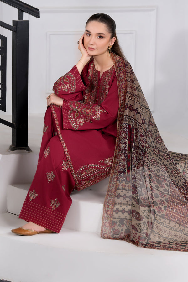 Heeras Embroidered Viscose Farshi Shalwar Suit HEE53