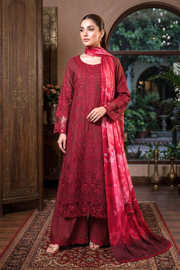 Imrozia Embroidered Cotton 3 Piece Suit IMR272