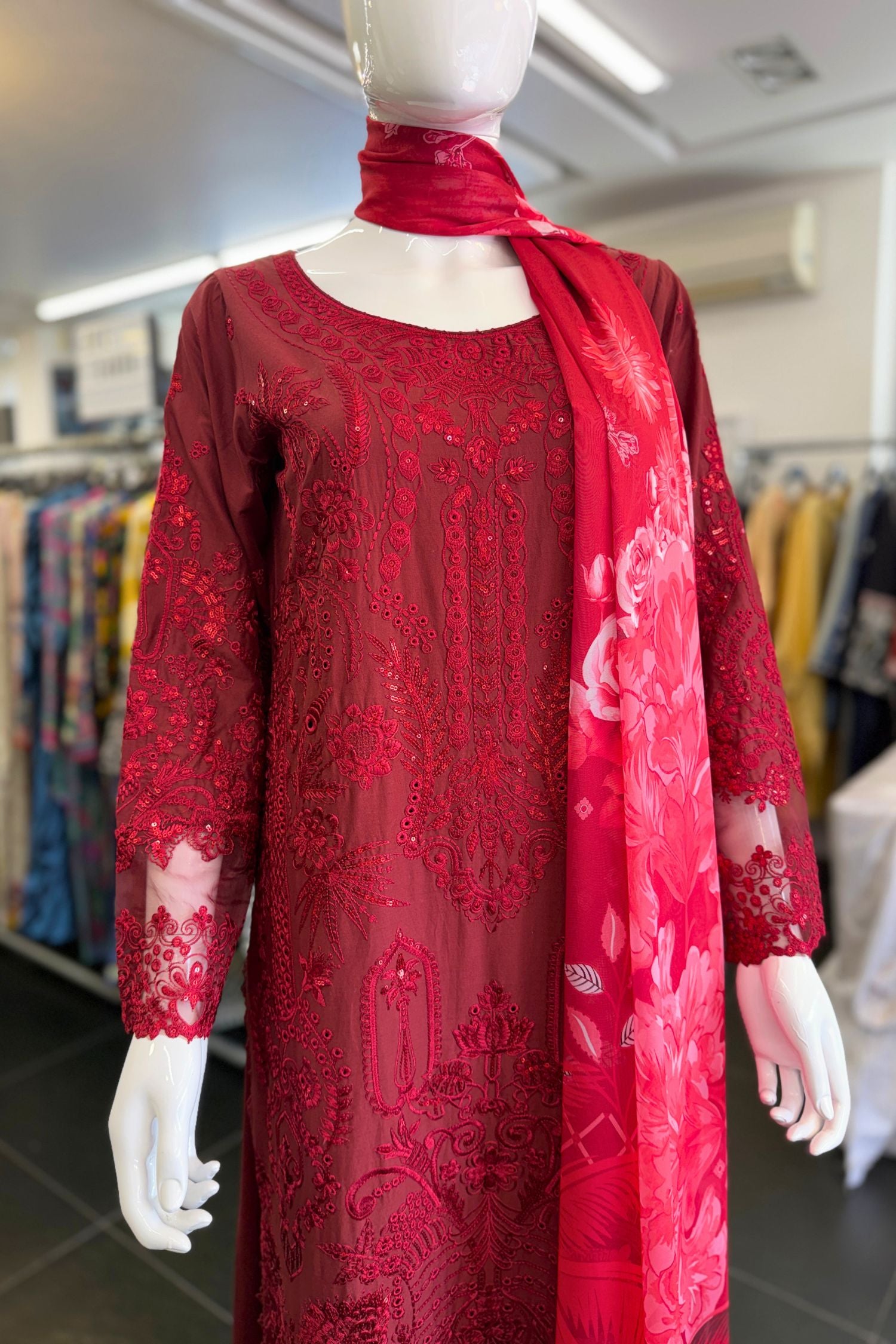 Imrozia Embroidered Cotton 3 Piece Suit IMR272