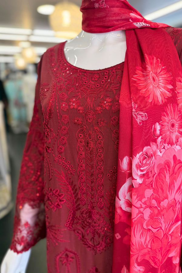 Imrozia Embroidered Cotton 3 Piece Suit IMR272