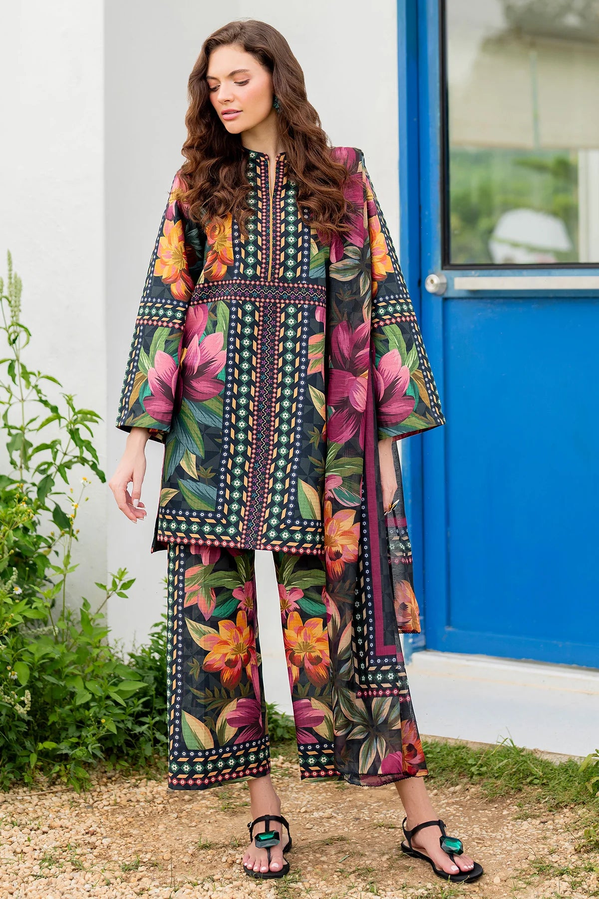 Jazmin Printed Lawn 3 Piece Co-Ord Set JAZ15