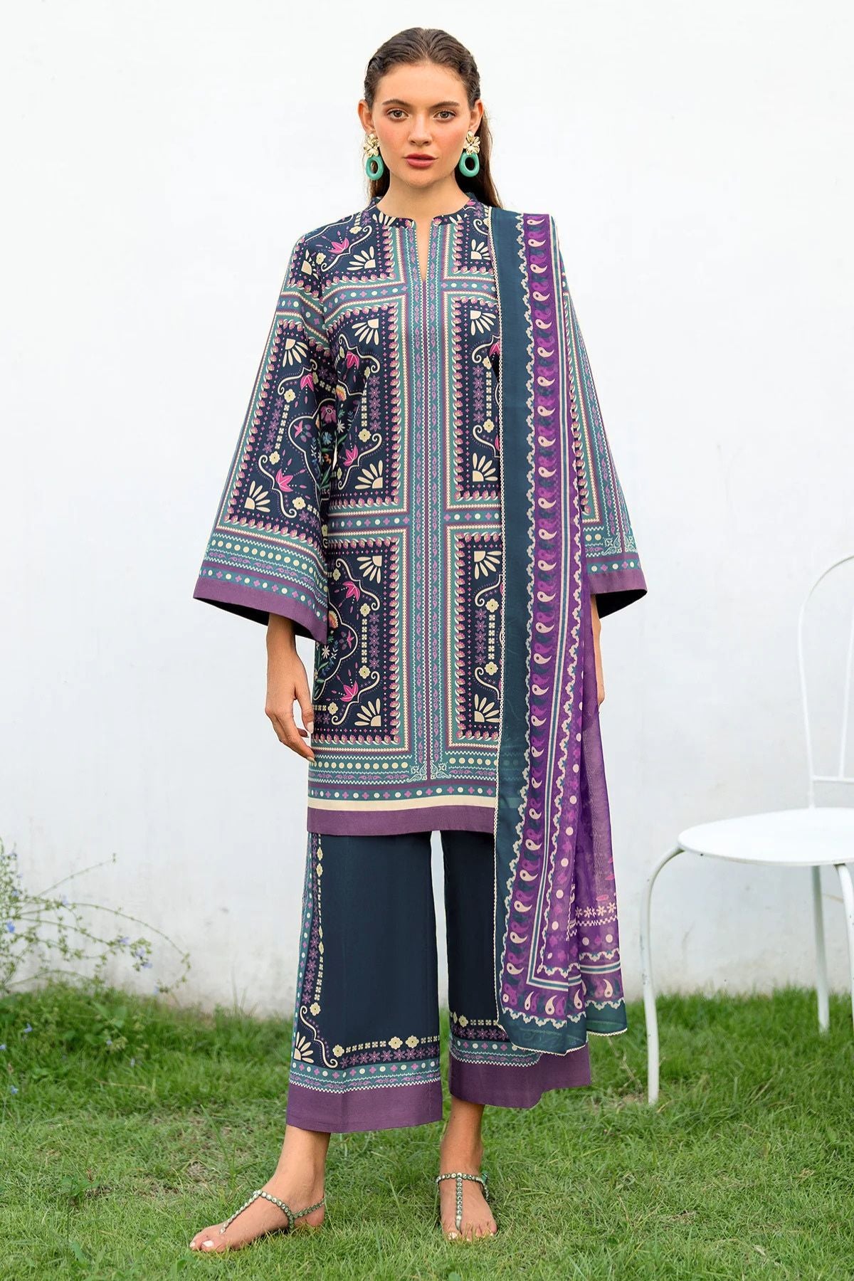 Jazmin Printed Lawn 3 Piece Co-Ord Set JAZ16