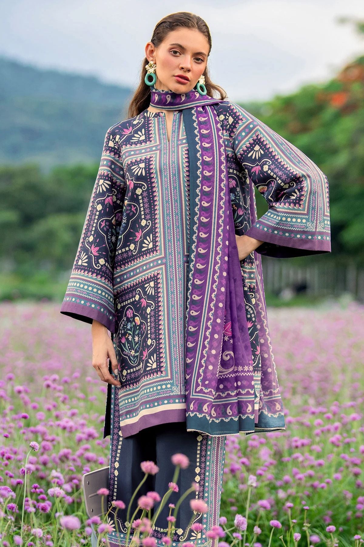 Jazmin Printed Lawn 3 Piece Co-Ord Set JAZ16
