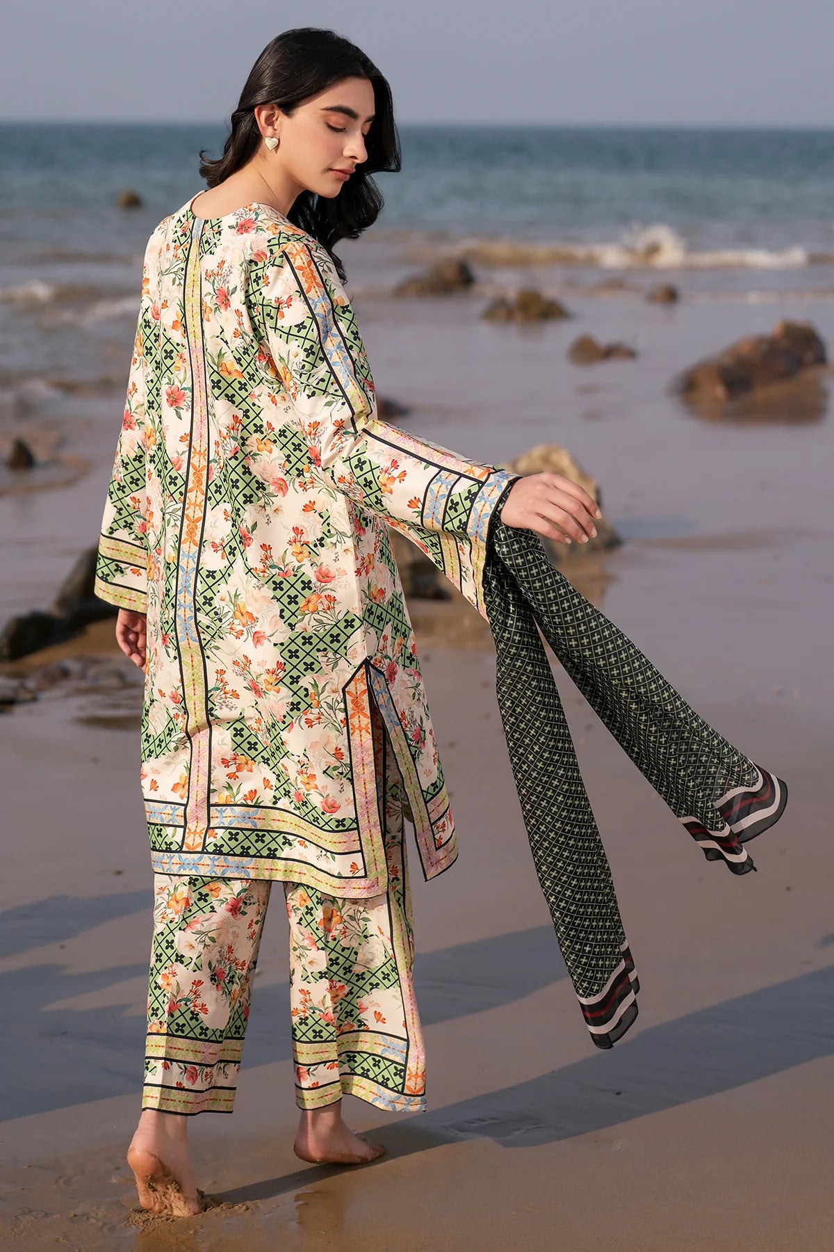 Jazmin Printed Lawn 3 Piece Co-Ord Set JAZ09