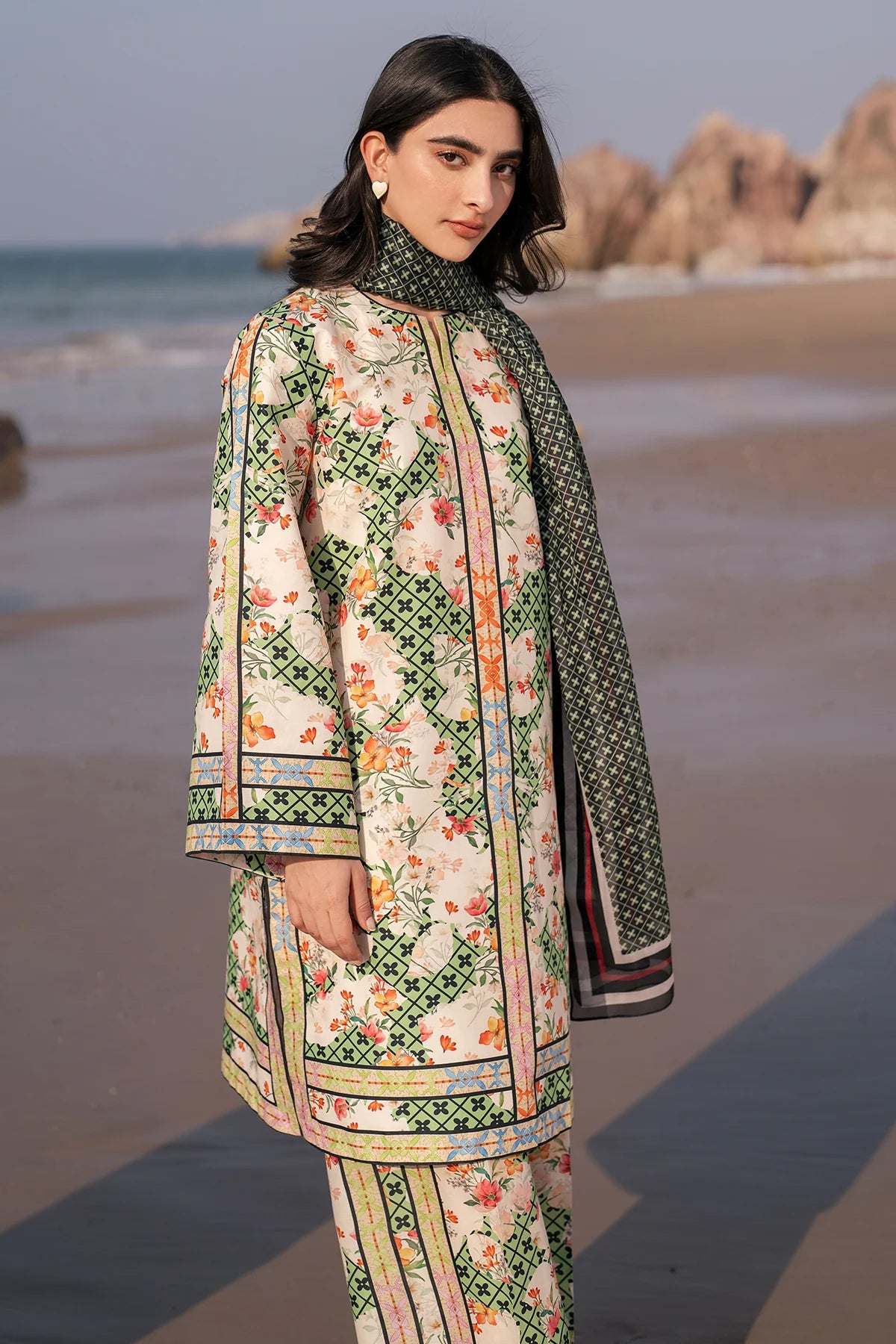Jazmin Printed Lawn 3 Piece Co-Ord Set JAZ09