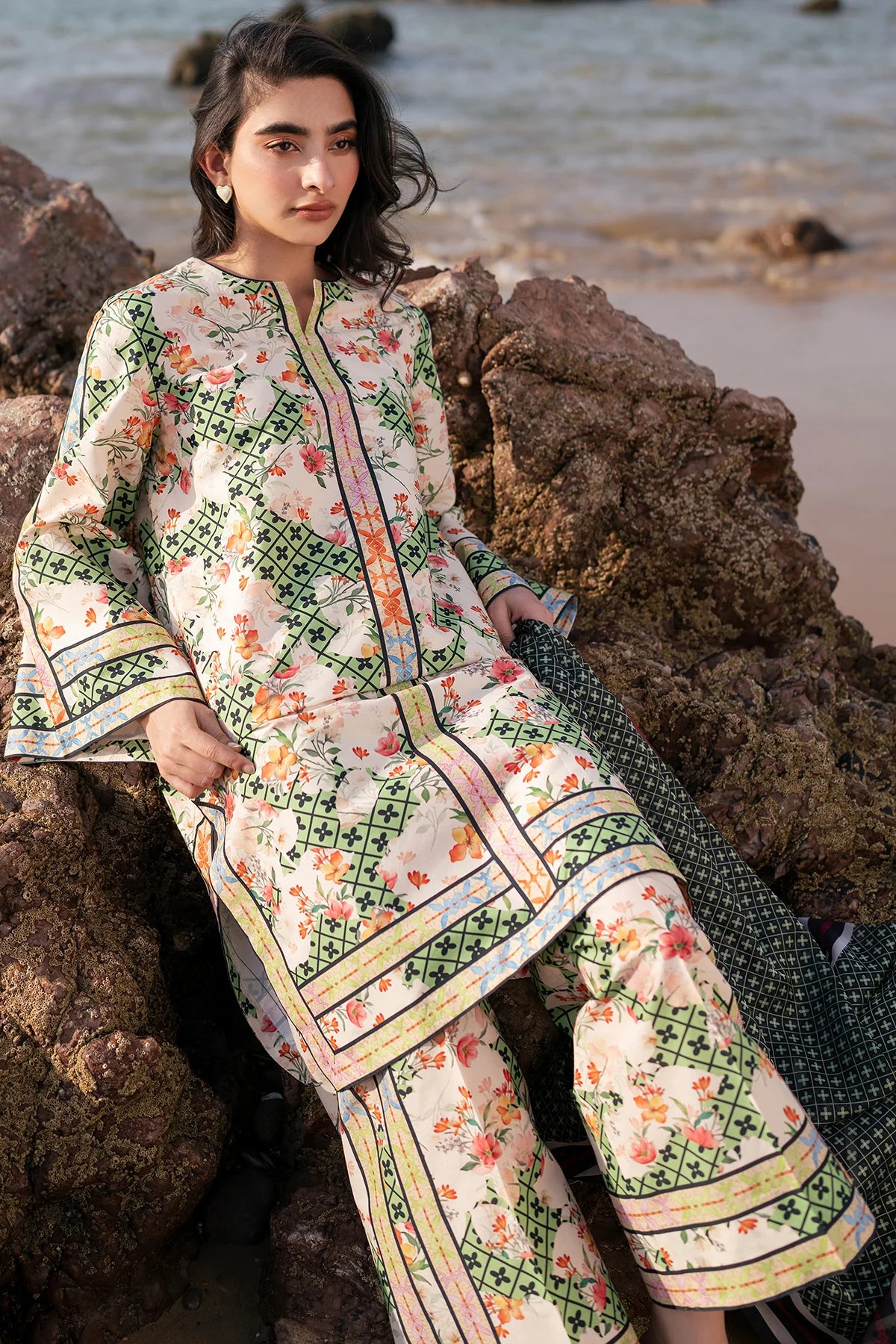 Jazmin Printed Lawn 3 Piece Co-Ord Set JAZ09