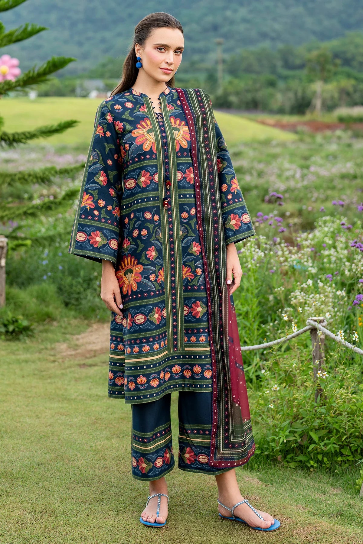 Jazmin Printed Lawn 3 Piece Co-Ord Set JAZ12