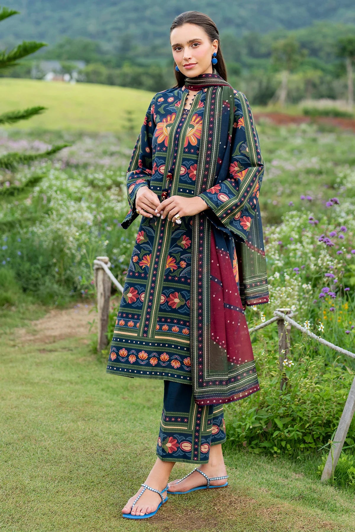 Jazmin Printed Lawn 3 Piece Co-Ord Set JAZ12