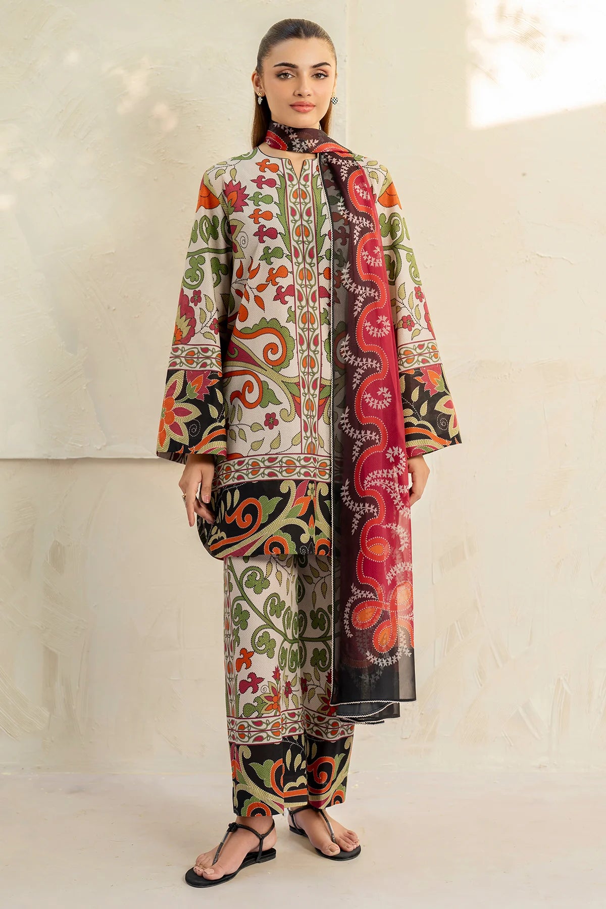 Jazmin Printed Lawn 3 Piece Co-Ord Set JAZ10