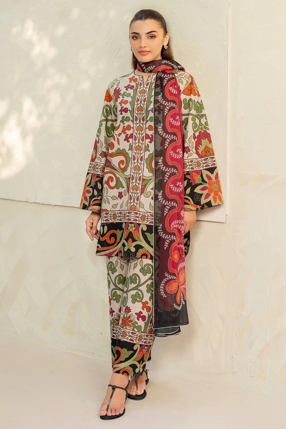 Jazmin Printed Lawn 3 Piece Co-Ord Set JAZ10