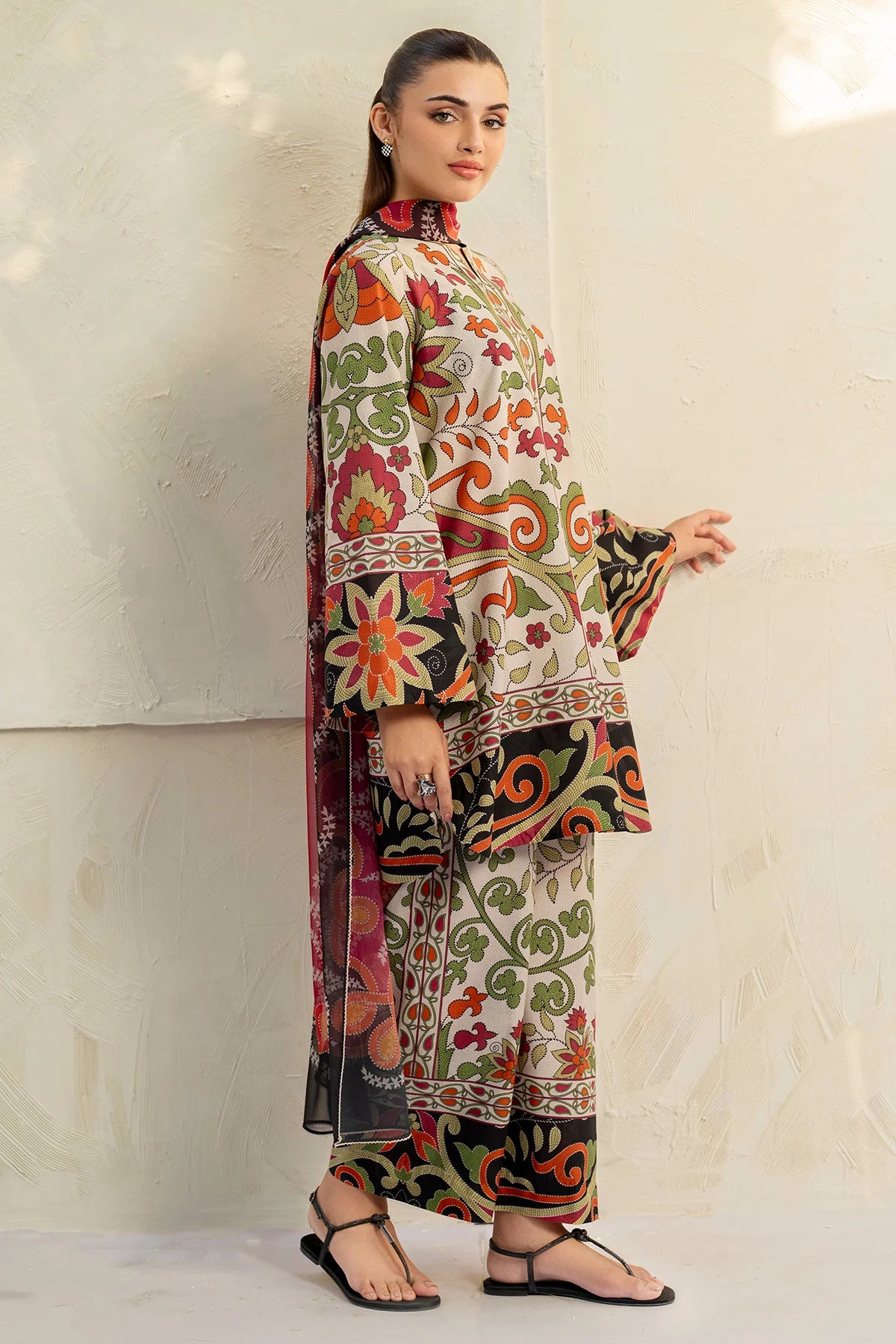 Jazmin Printed Lawn 3 Piece Co-Ord Set JAZ10