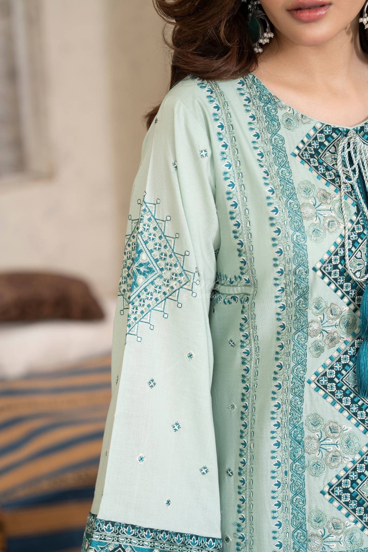Karma Embroidered Cotton 3 Piece Suit KAR181