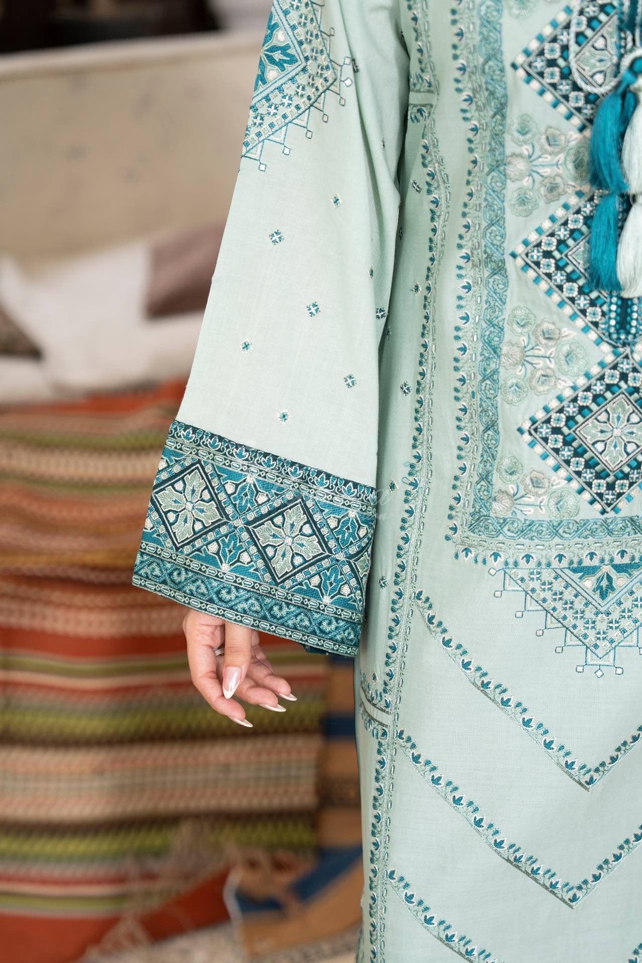 Karma Embroidered Cotton 3 Piece Suit KAR181