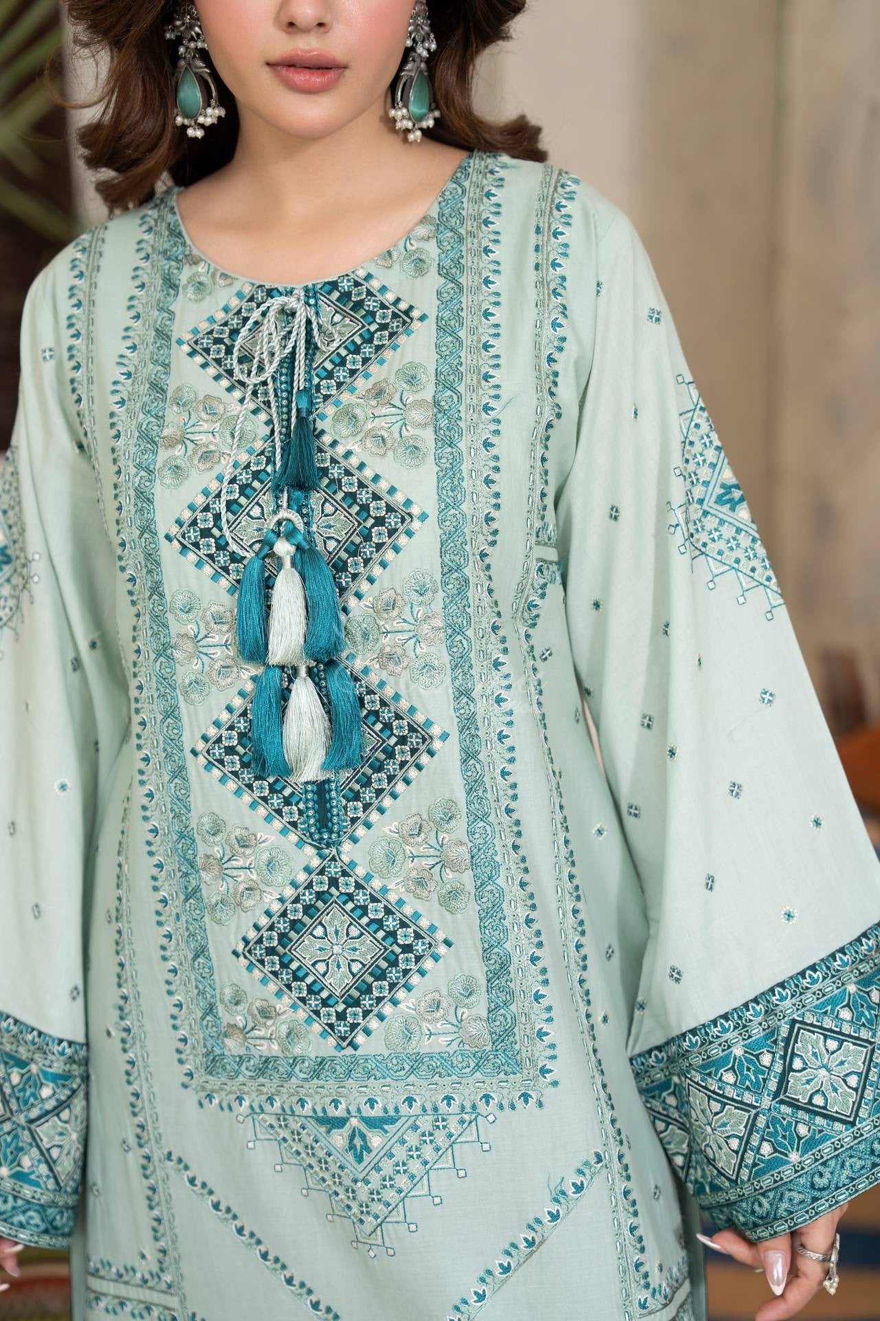 Karma Embroidered Cotton 3 Piece Suit KAR181