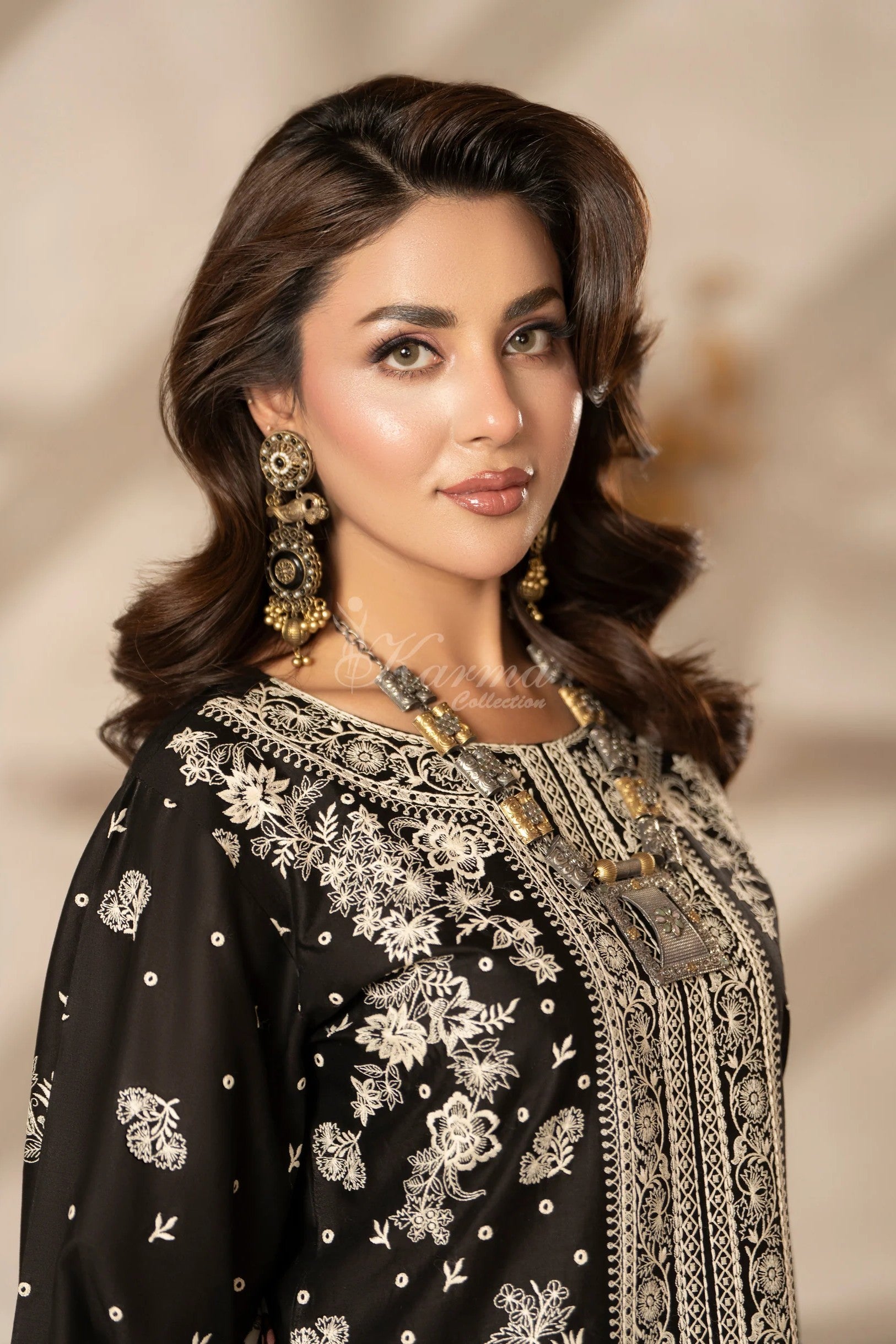 Karma Embroidered Cotton 3 Piece Suit KAR169