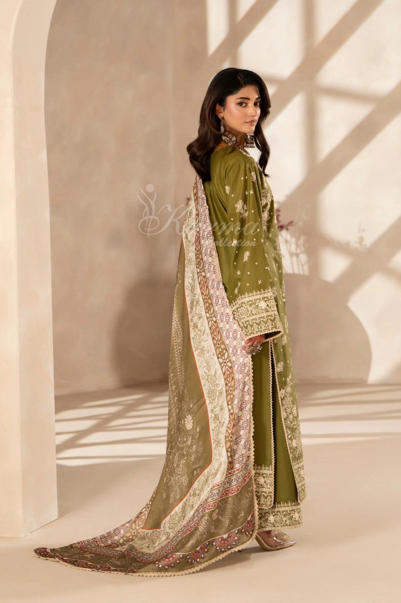 Karma Embroidered Cotton 3 Piece Suit KAR170