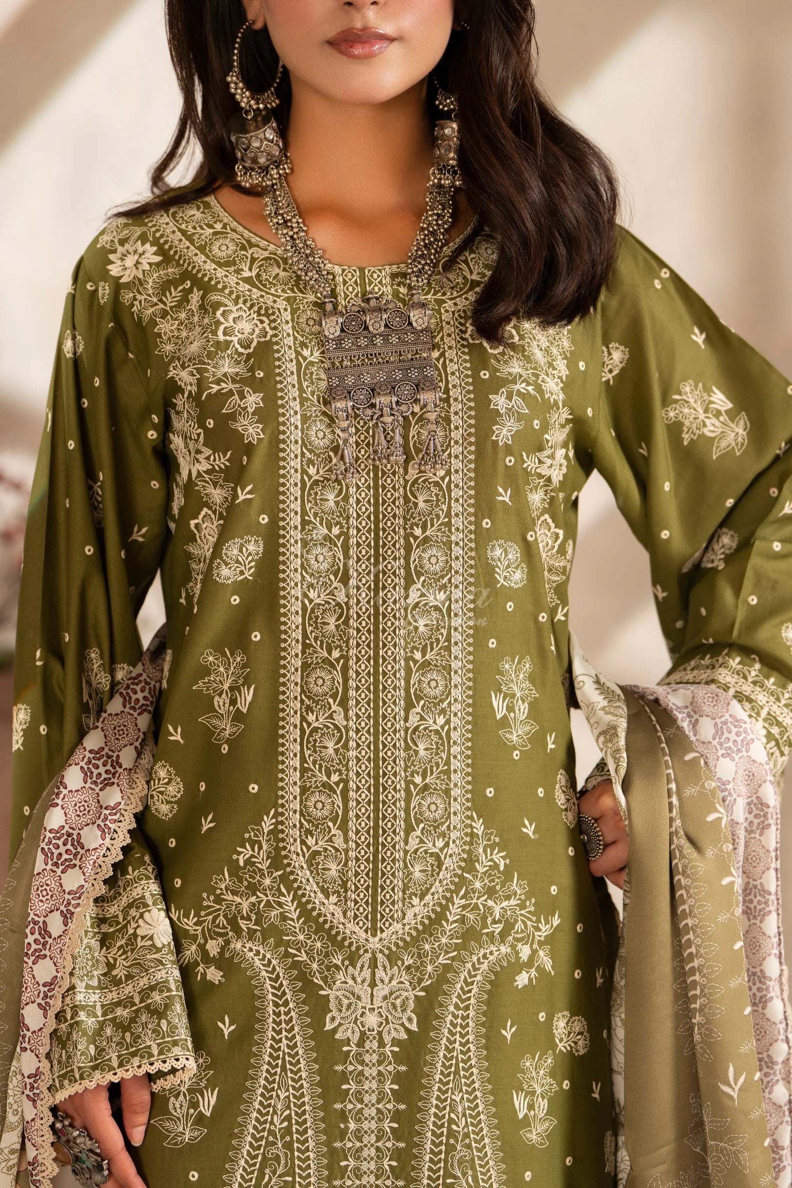 Karma Embroidered Cotton 3 Piece Suit KAR170