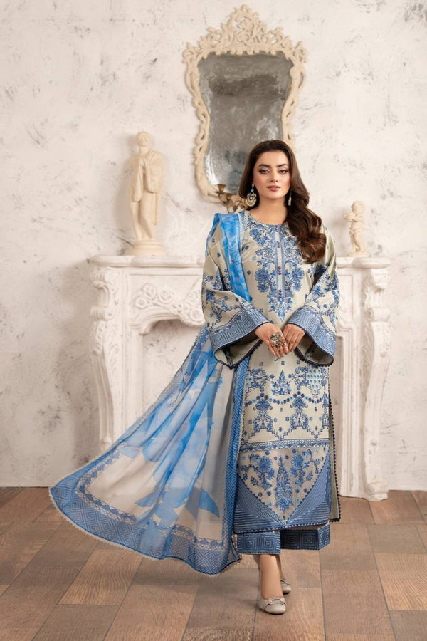 Karma Embroidered Cotton 3 Piece Suit KAR175
