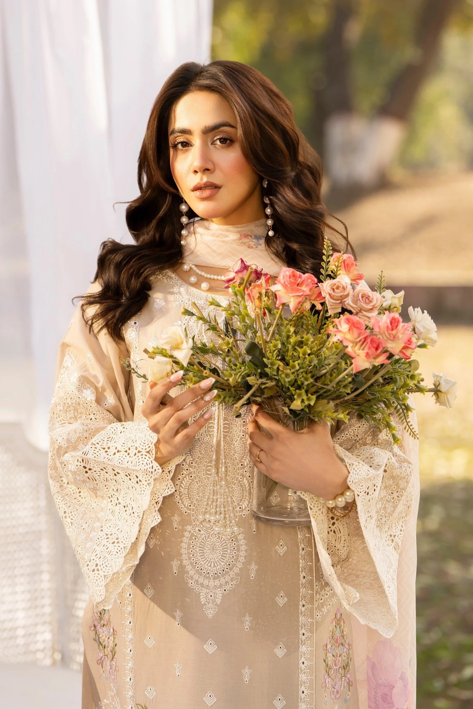 Karma Embroidered Cotton 3 Piece Suit KAR155