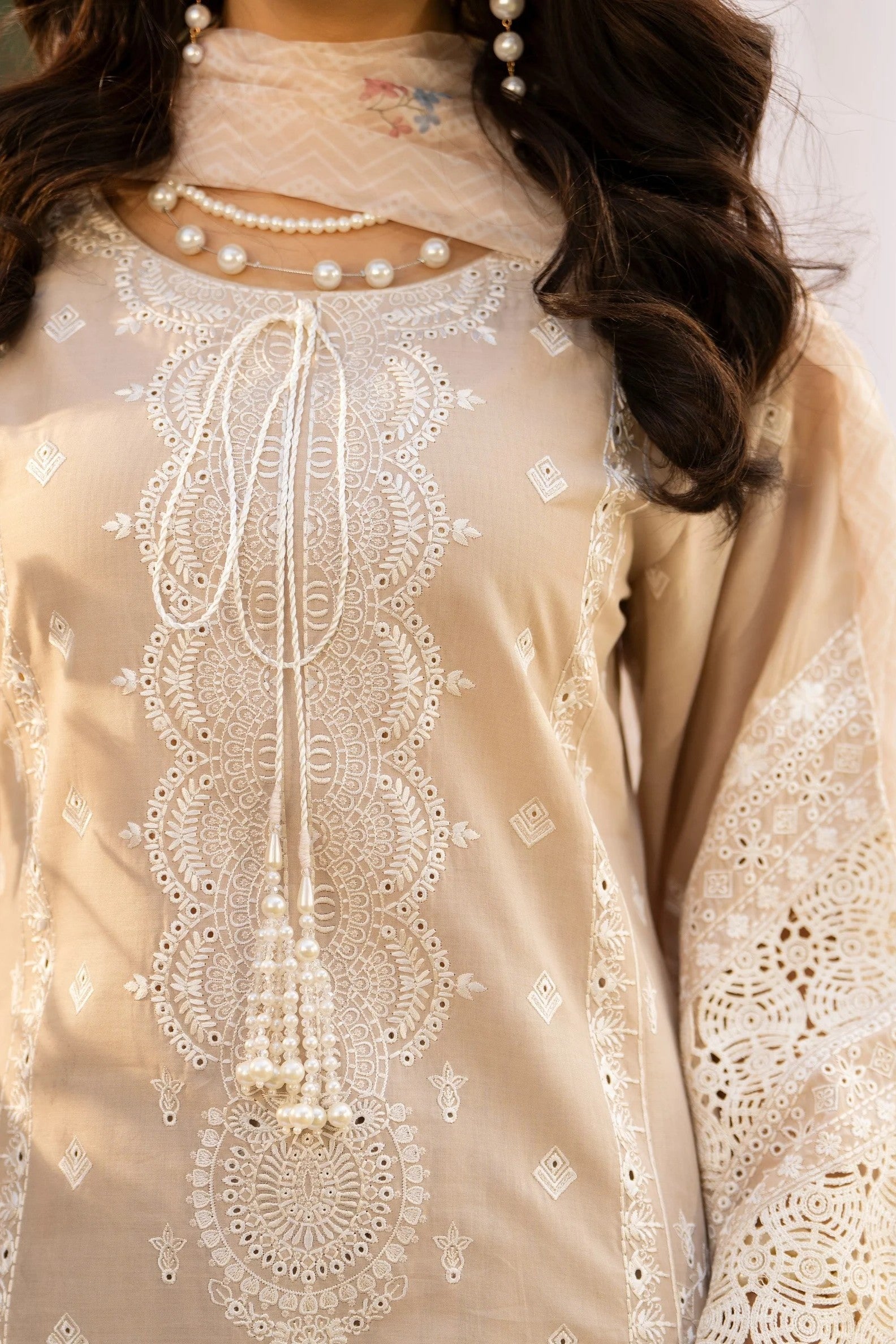 Karma Embroidered Cotton 3 Piece Suit KAR155