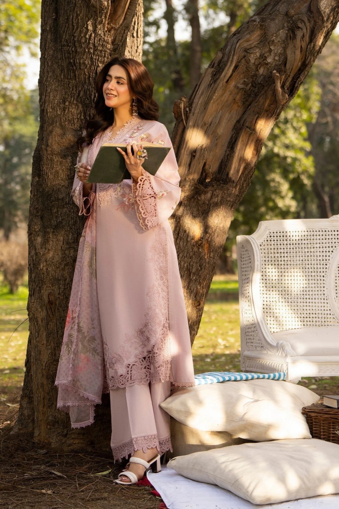 Karma Embroidered Cotton 3 Piece Suit KAR157