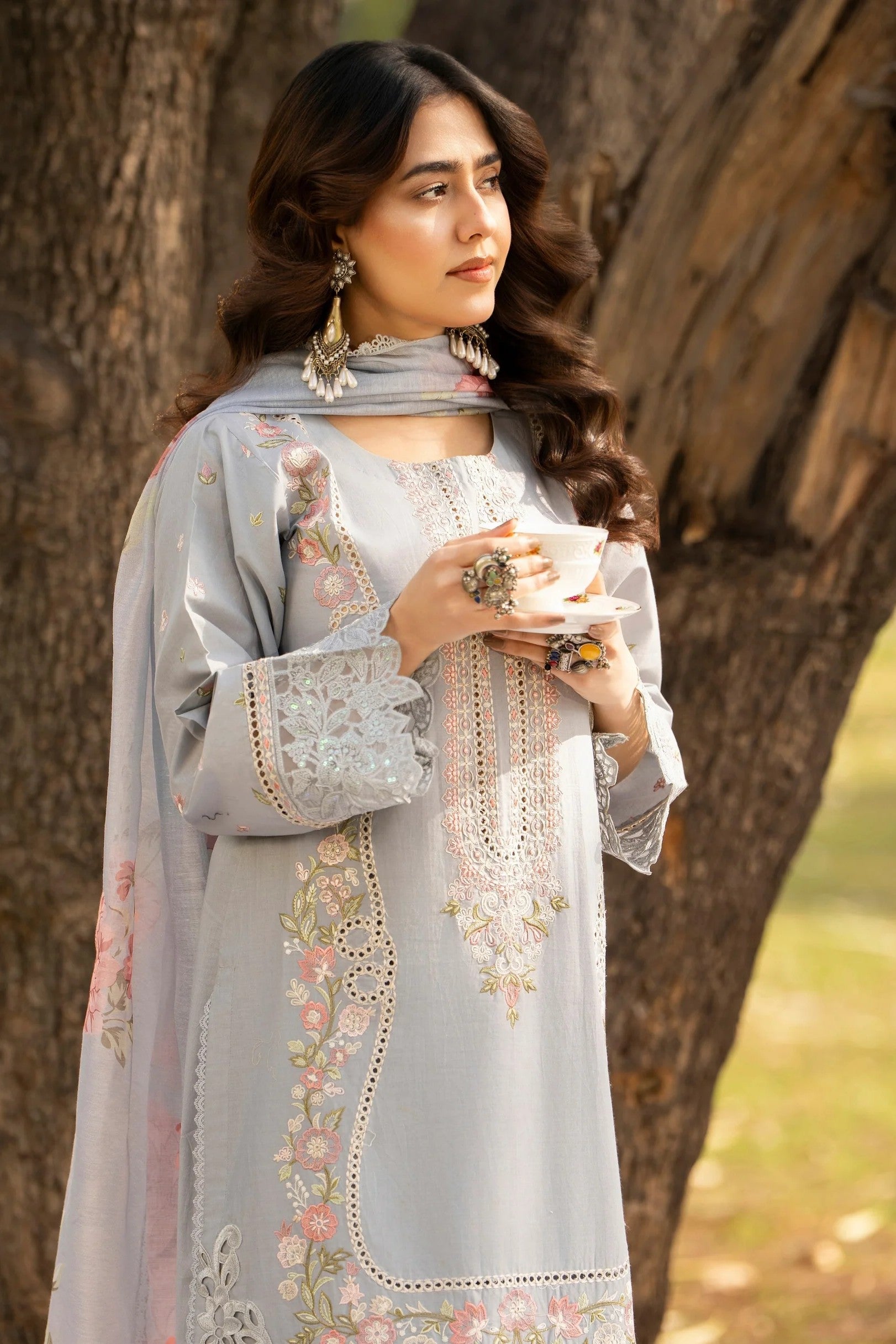 Karma Embroidered Cotton 3 Piece Suit KAR159