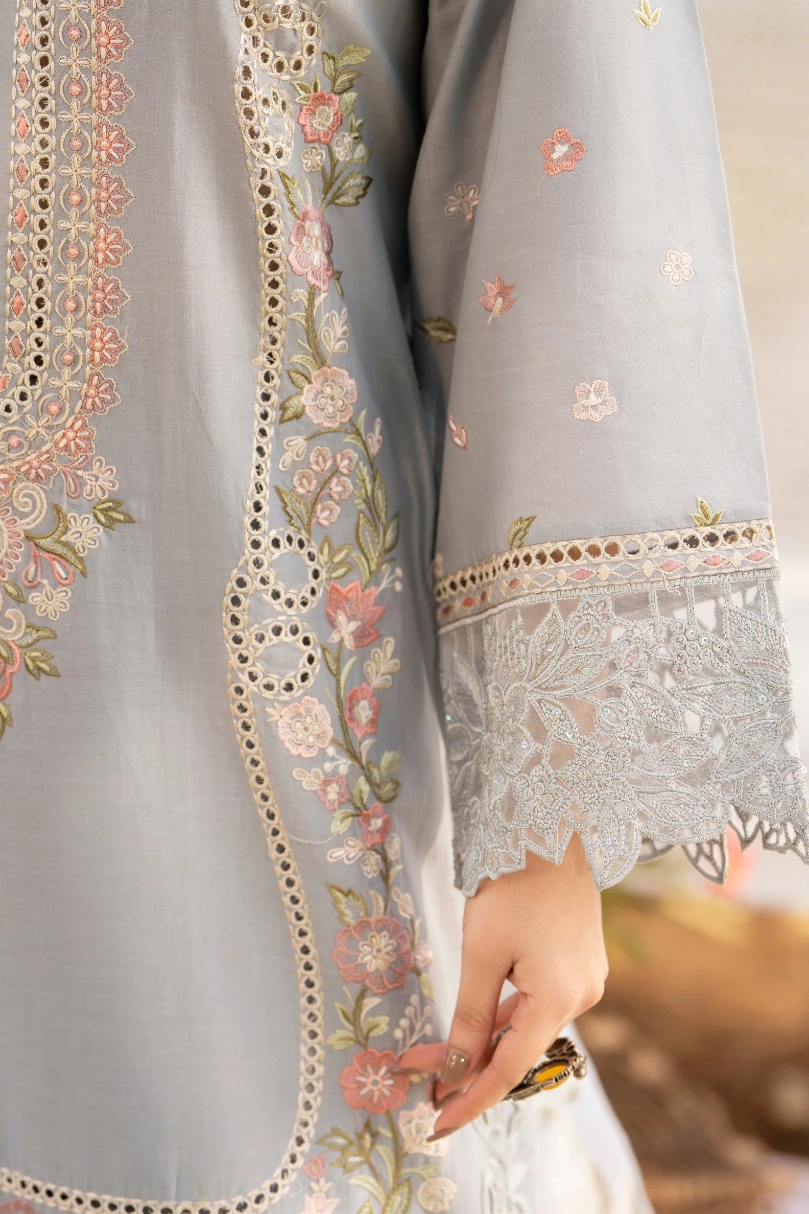 Karma Embroidered Cotton 3 Piece Suit KAR159