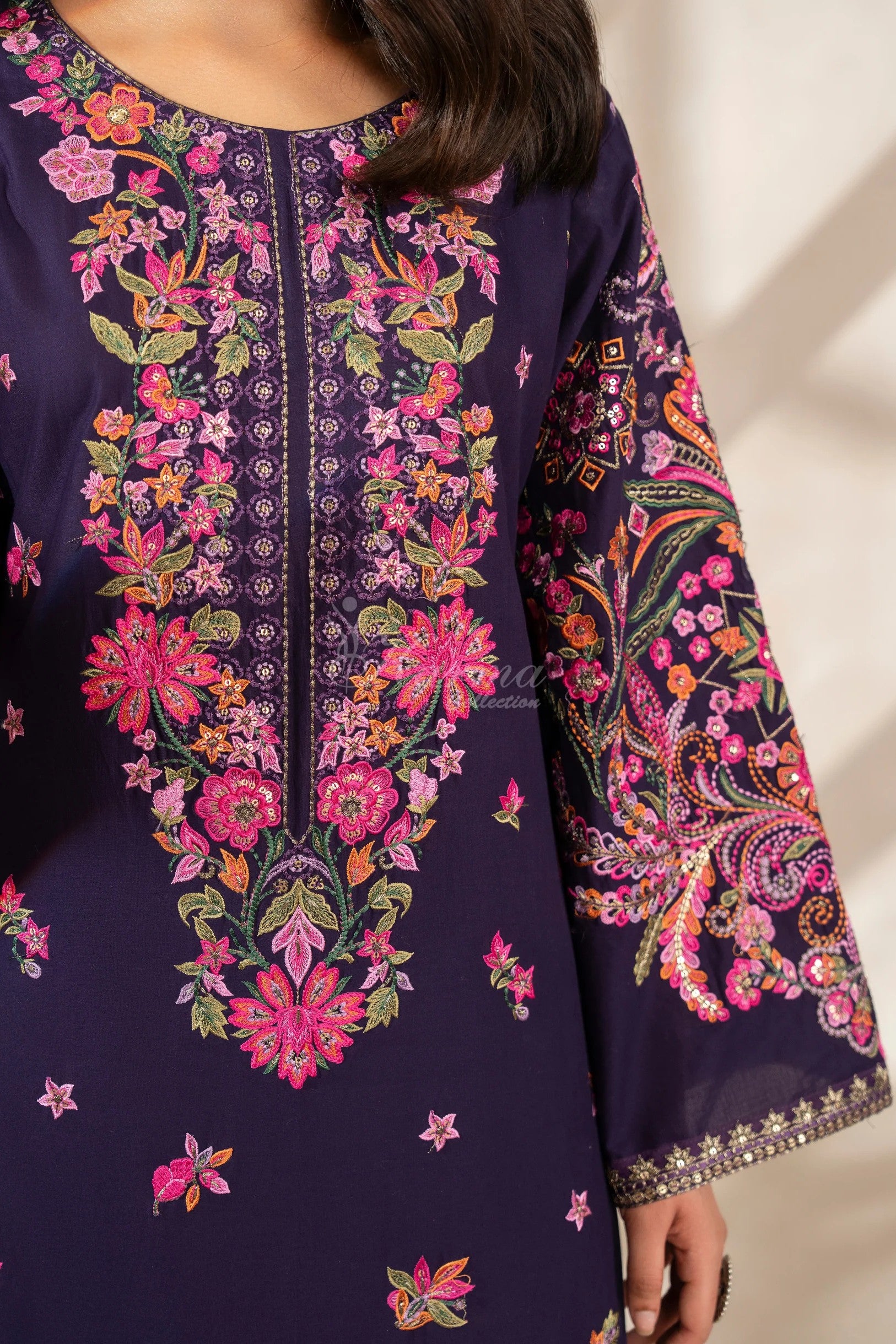 Karma Embroidered Cotton 3 Piece Suit KAR167