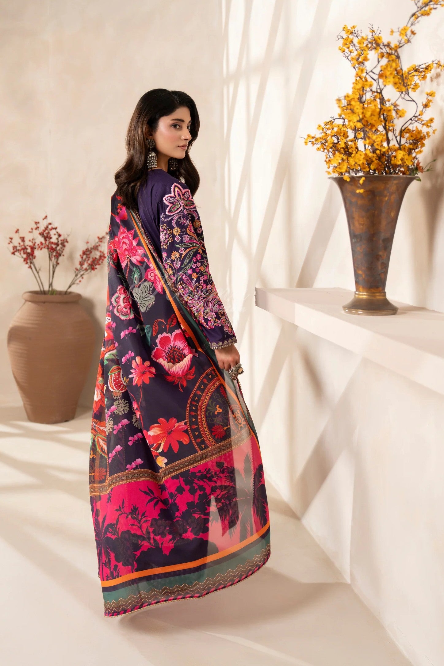 Karma Embroidered Cotton 3 Piece Suit KAR167