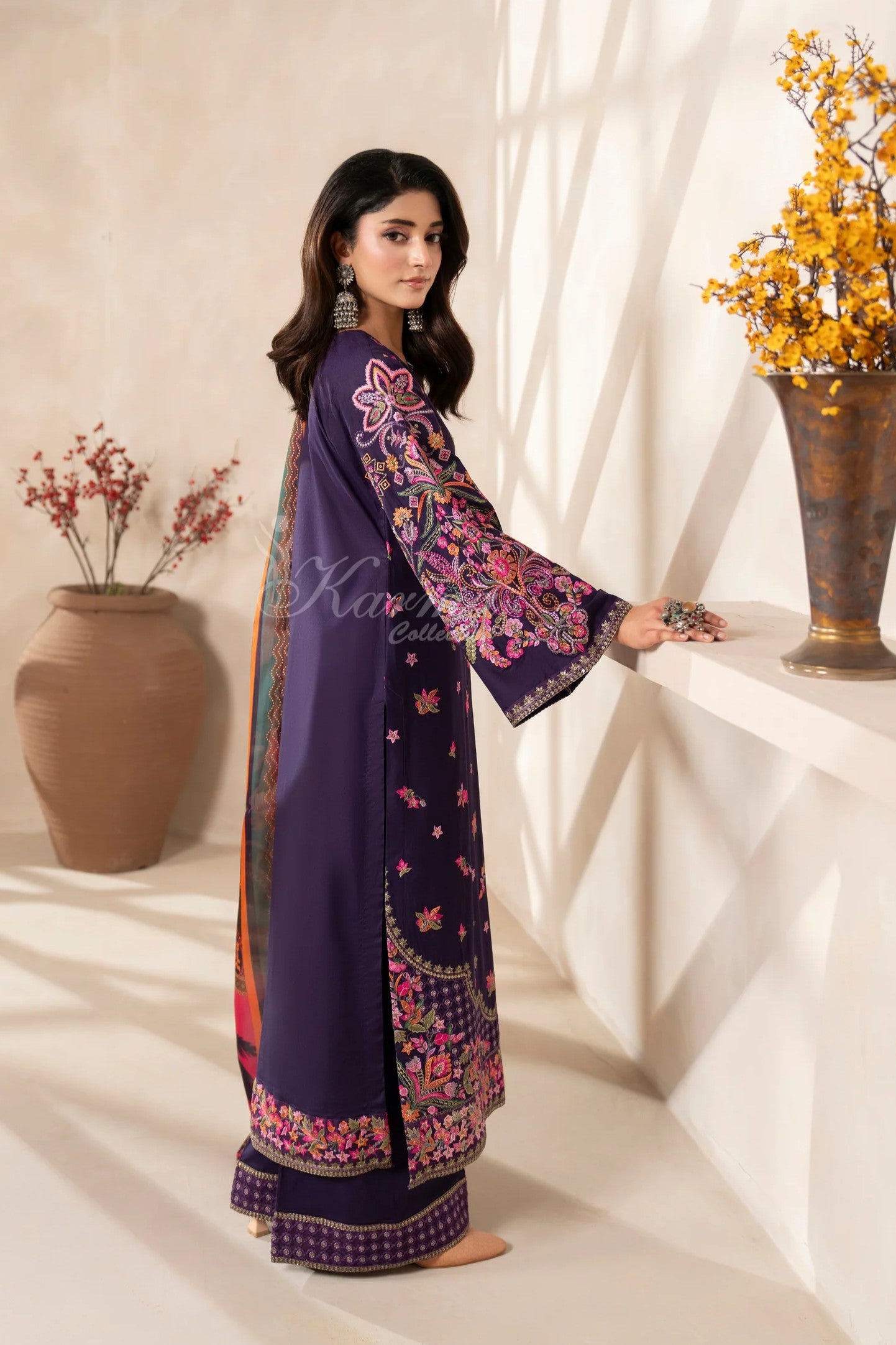 Karma Embroidered Cotton 3 Piece Suit KAR167