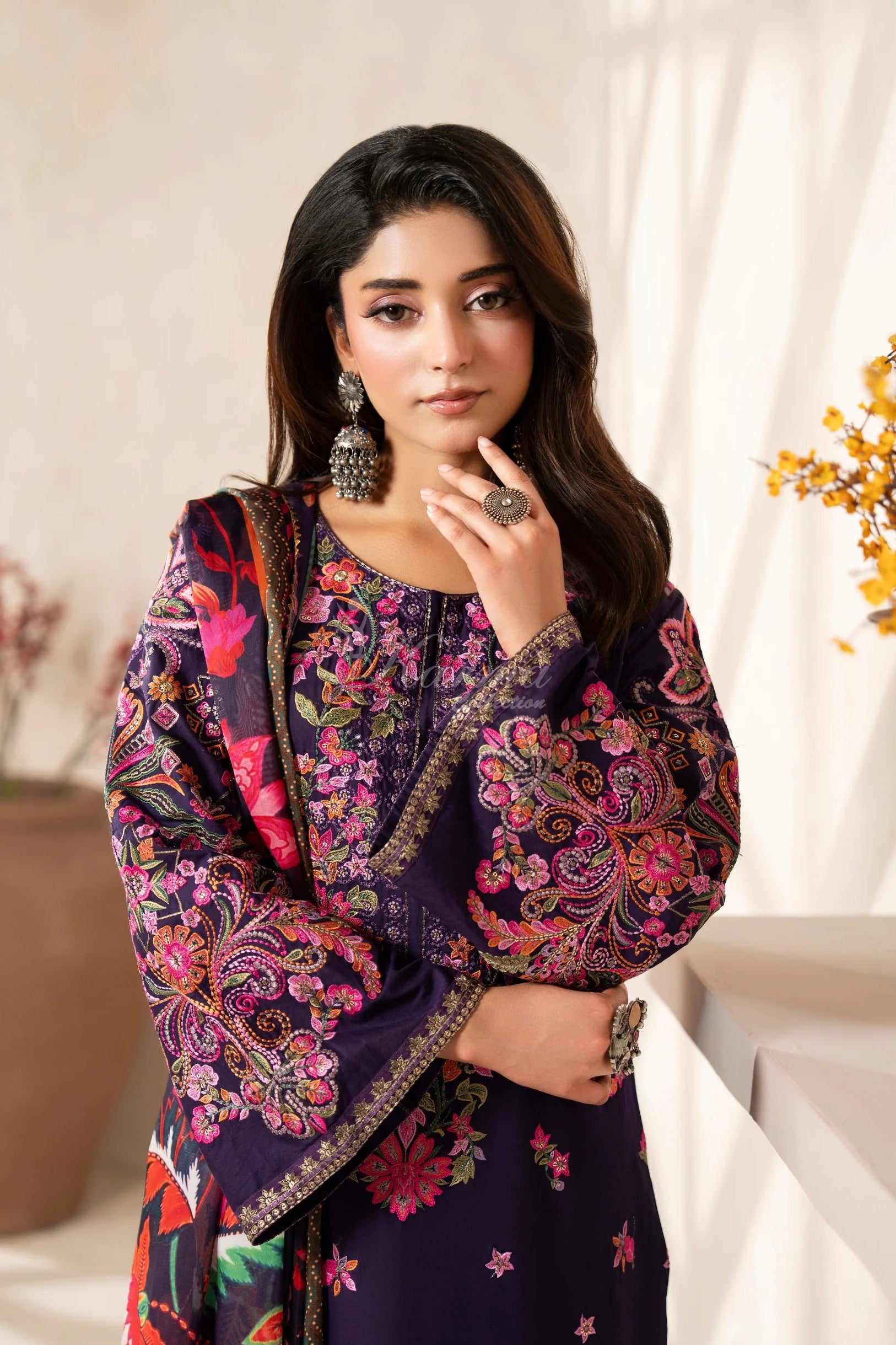Karma Embroidered Cotton 3 Piece Suit KAR167
