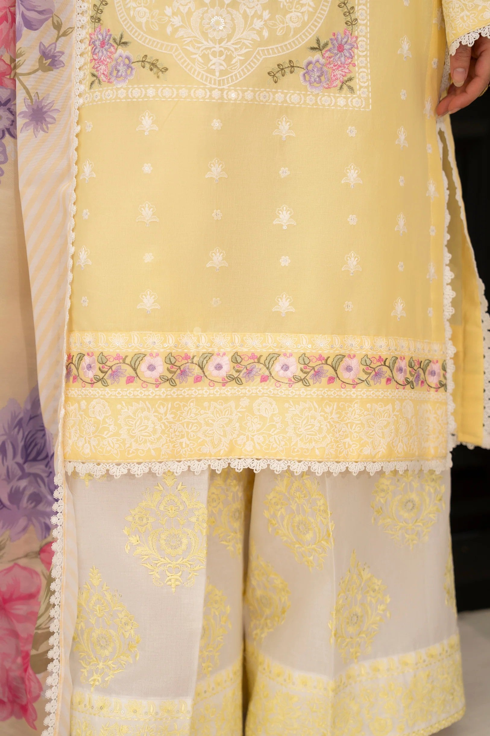 Karma Embroidered Cotton 3 Piece Suit KAR171