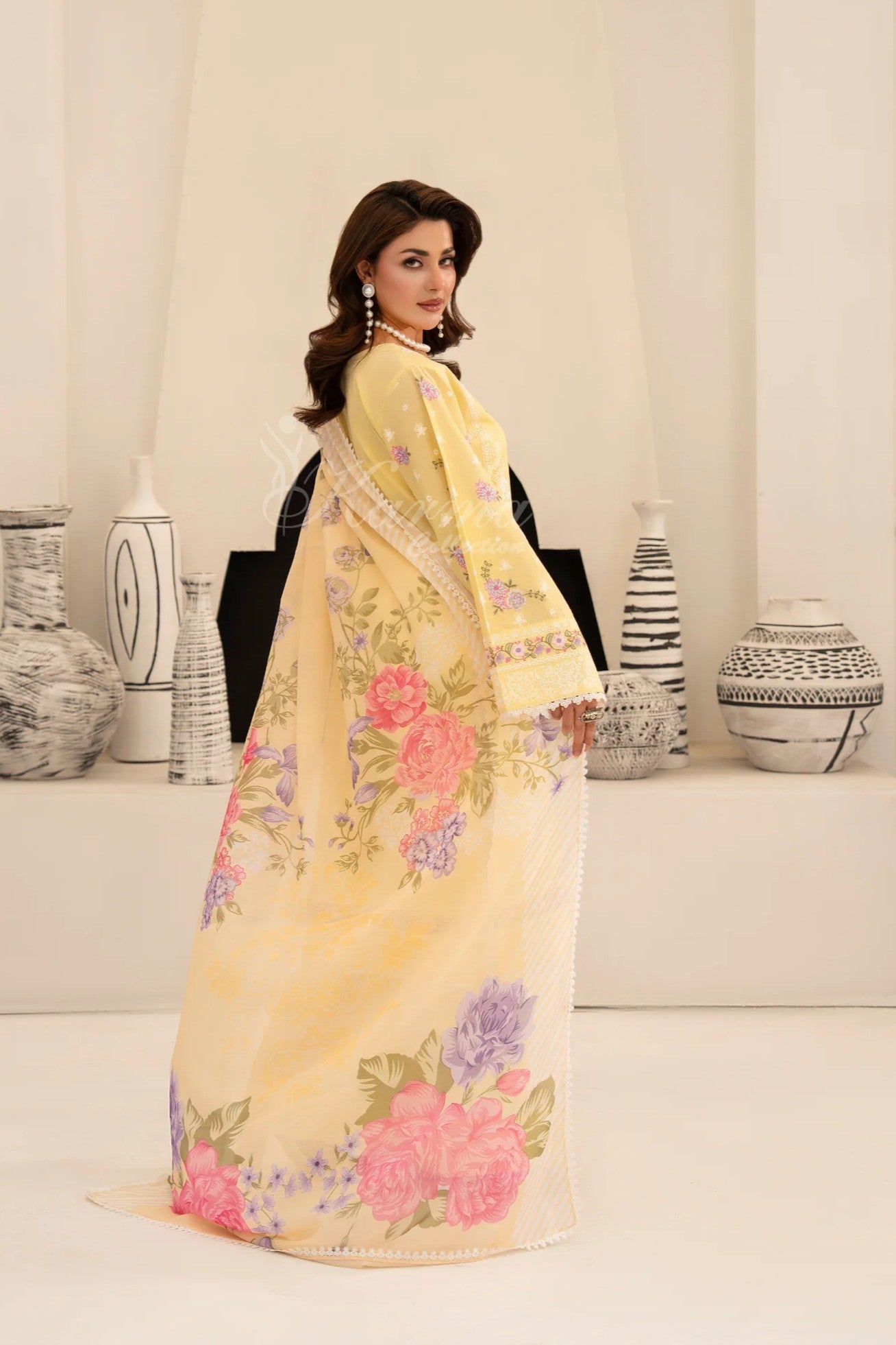 Karma Embroidered Cotton 3 Piece Suit KAR171
