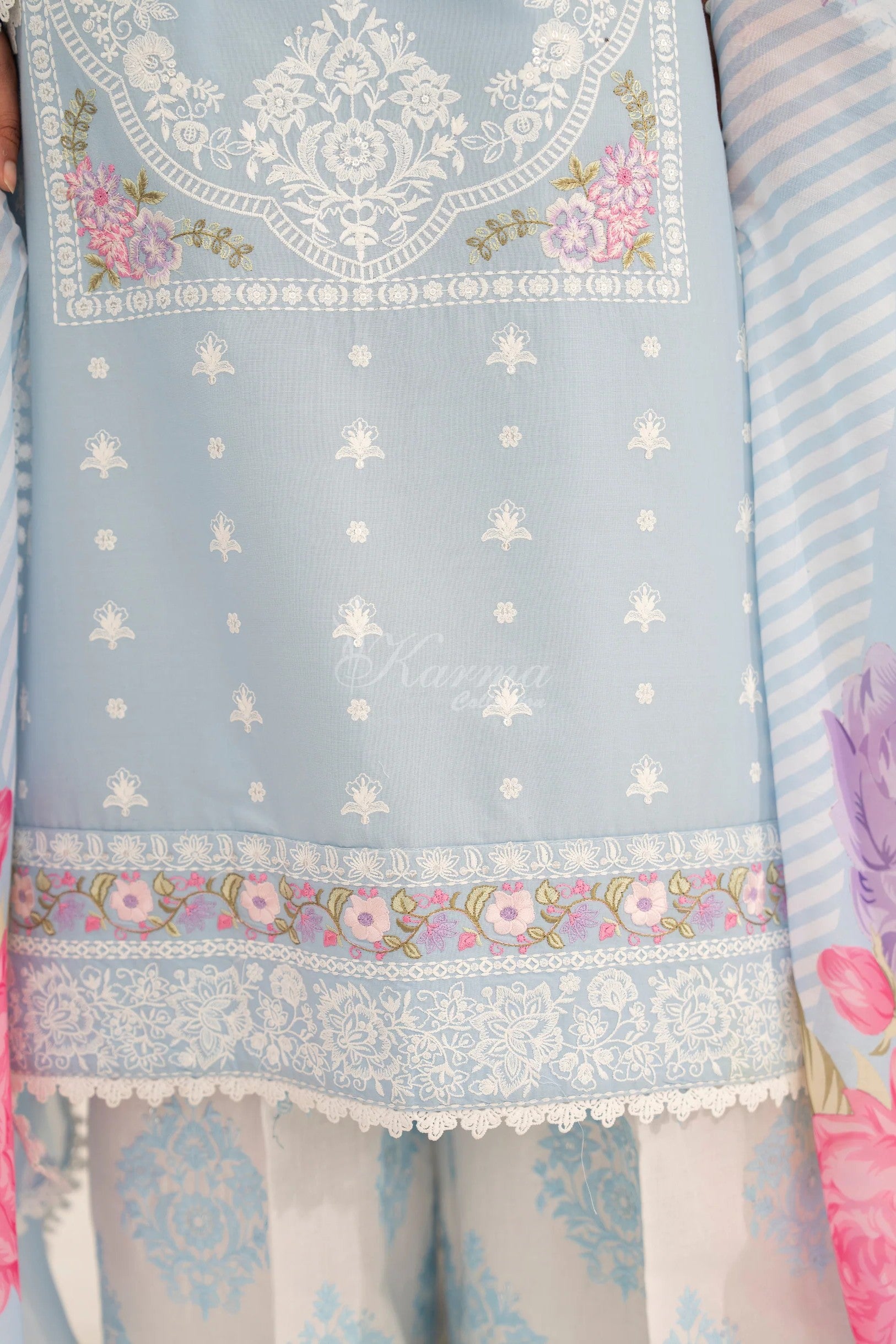 Karma Embroidered Cotton 3 Piece Suit KAR172