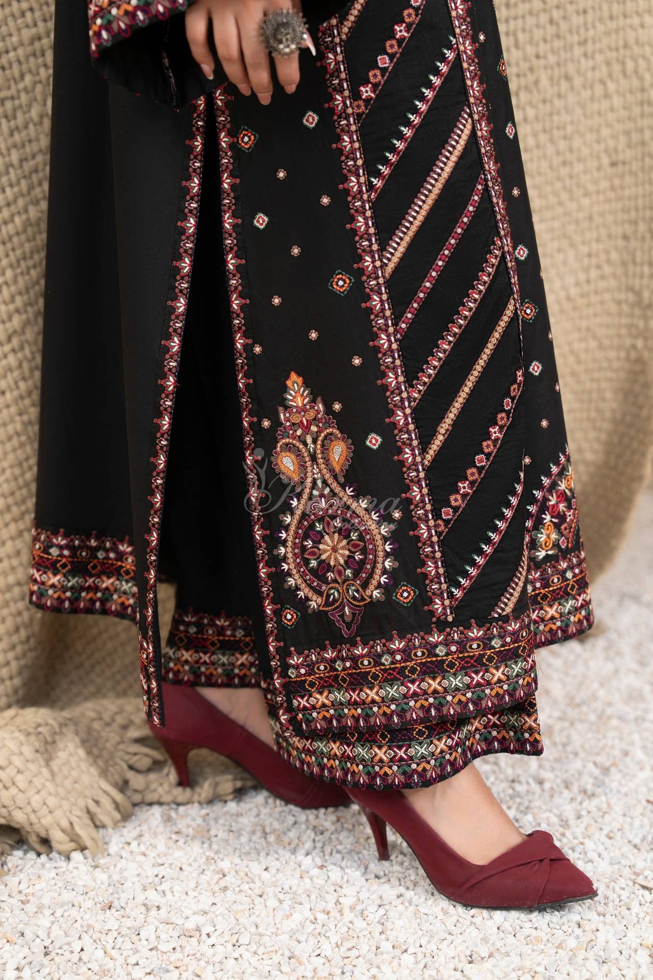 Karma Embroidered Cotton 3 Piece Suit KAR176
